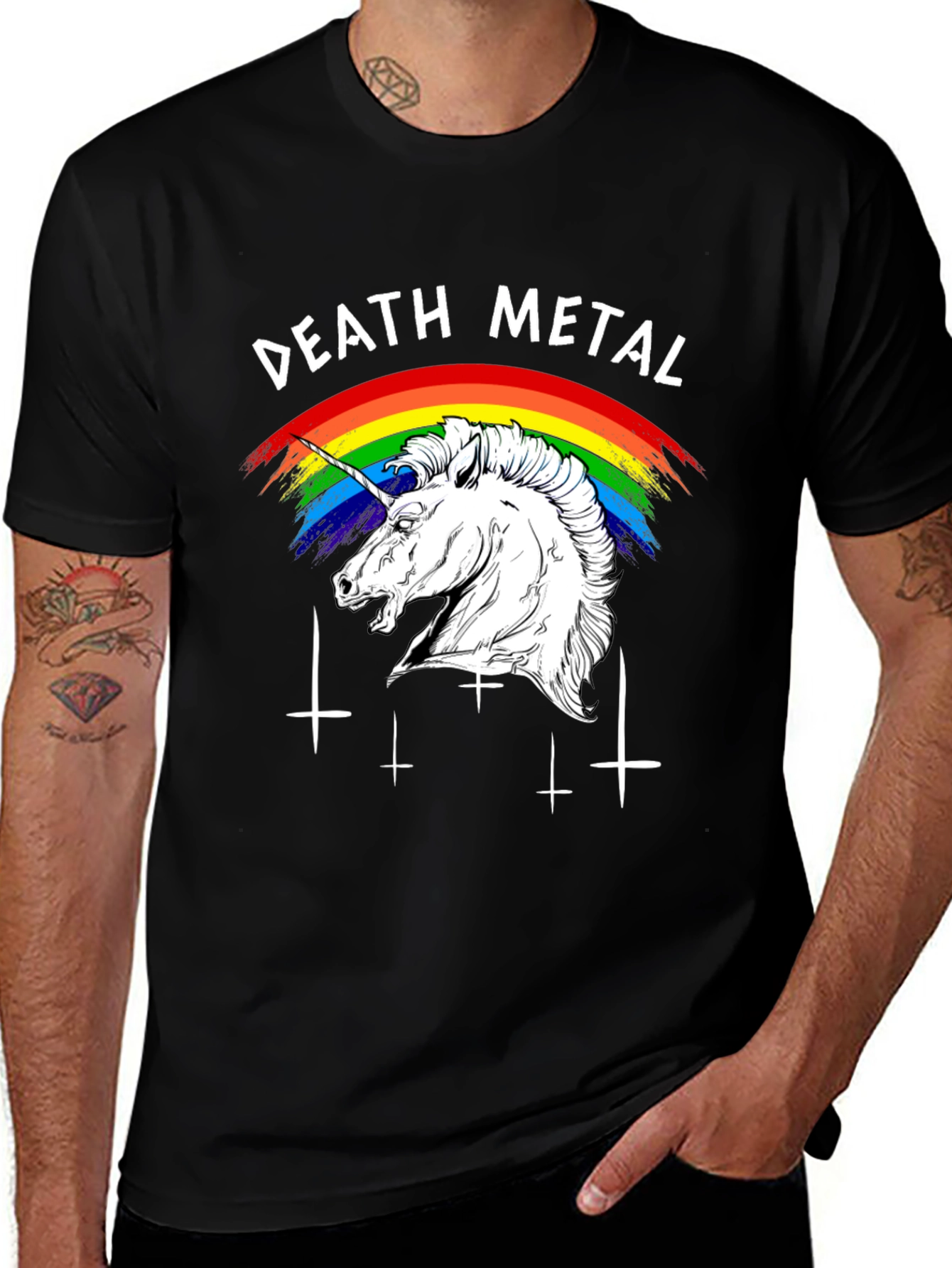 Death Metal Unicorn T-Shirt Black