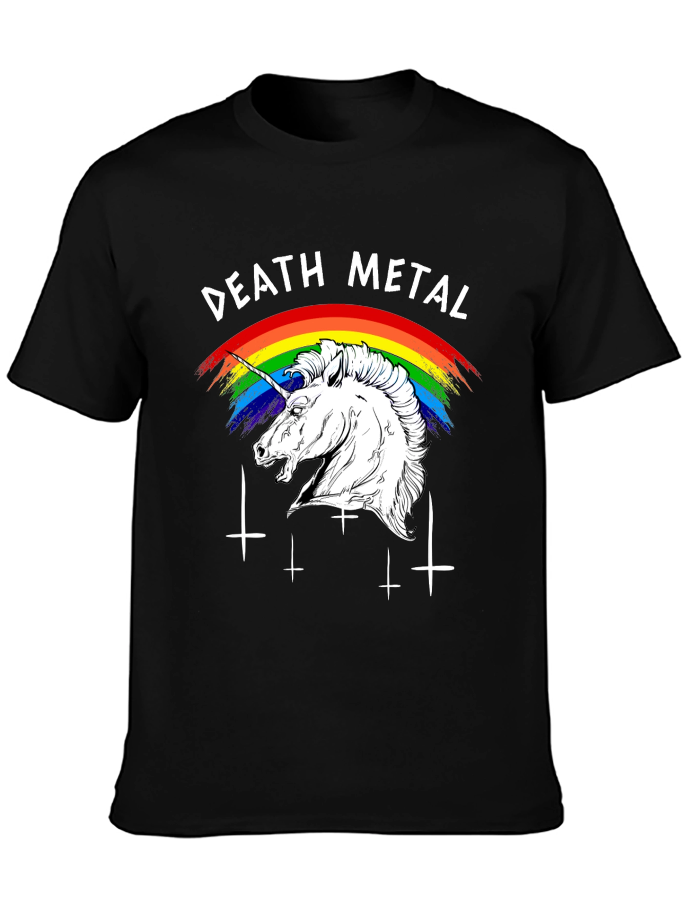 Death Metal Unicorn T-Shirt Black
