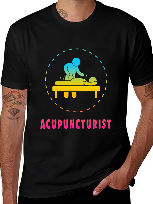 Acupuncturist T-Shirt Black Cotton