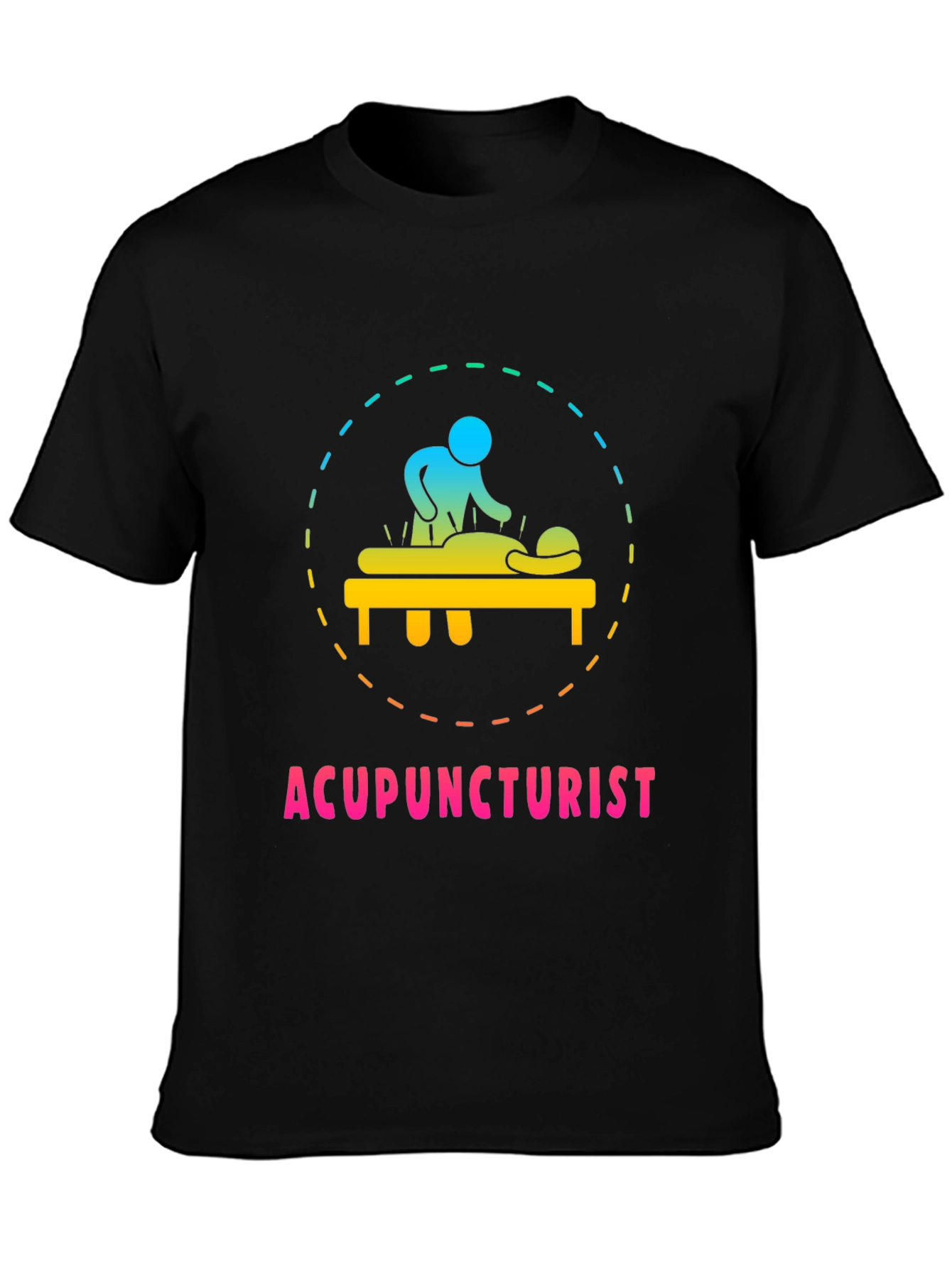 Acupuncturist T-Shirt Black Cotton