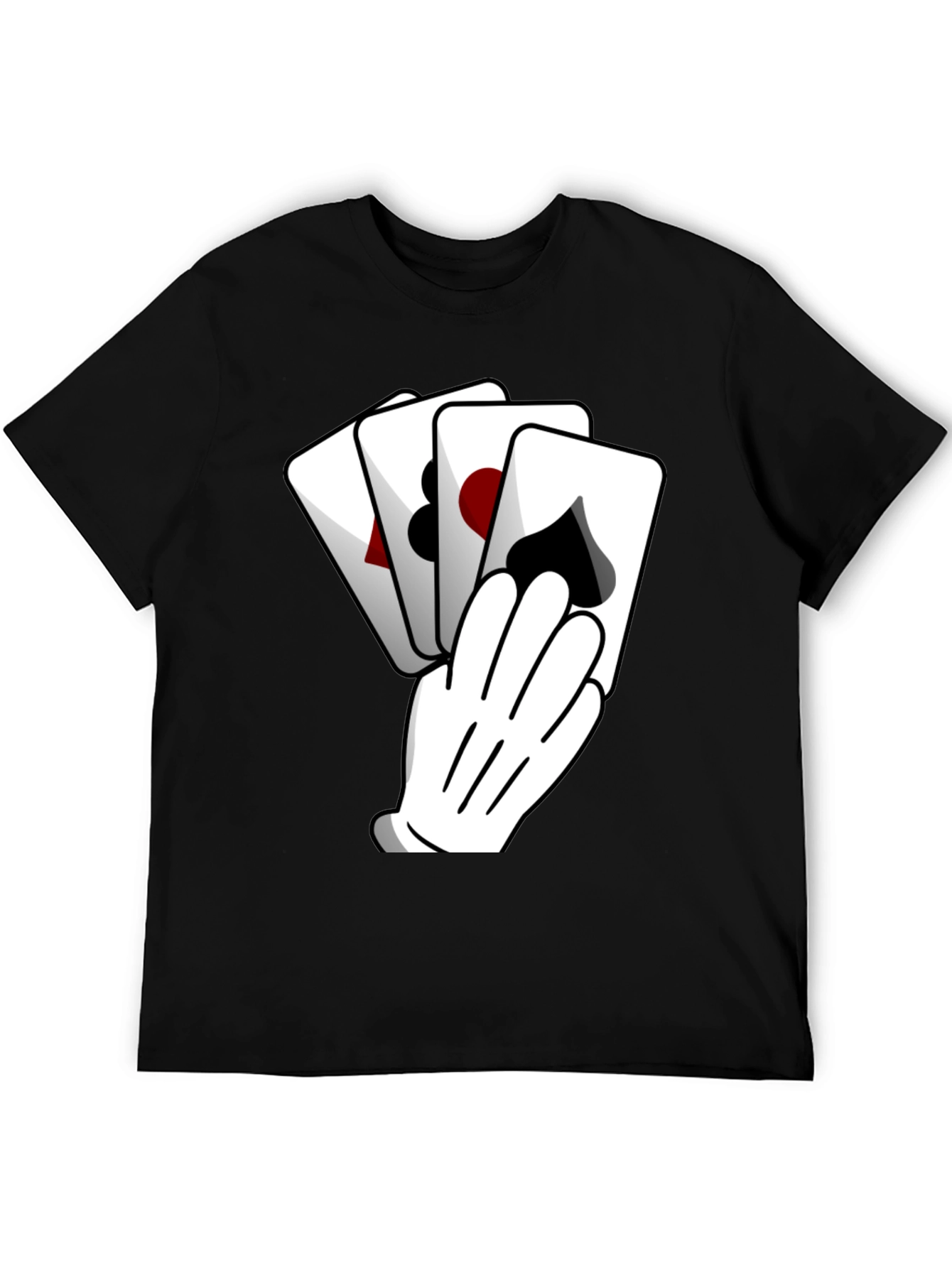Playing Card Hand Black Graphic Tee