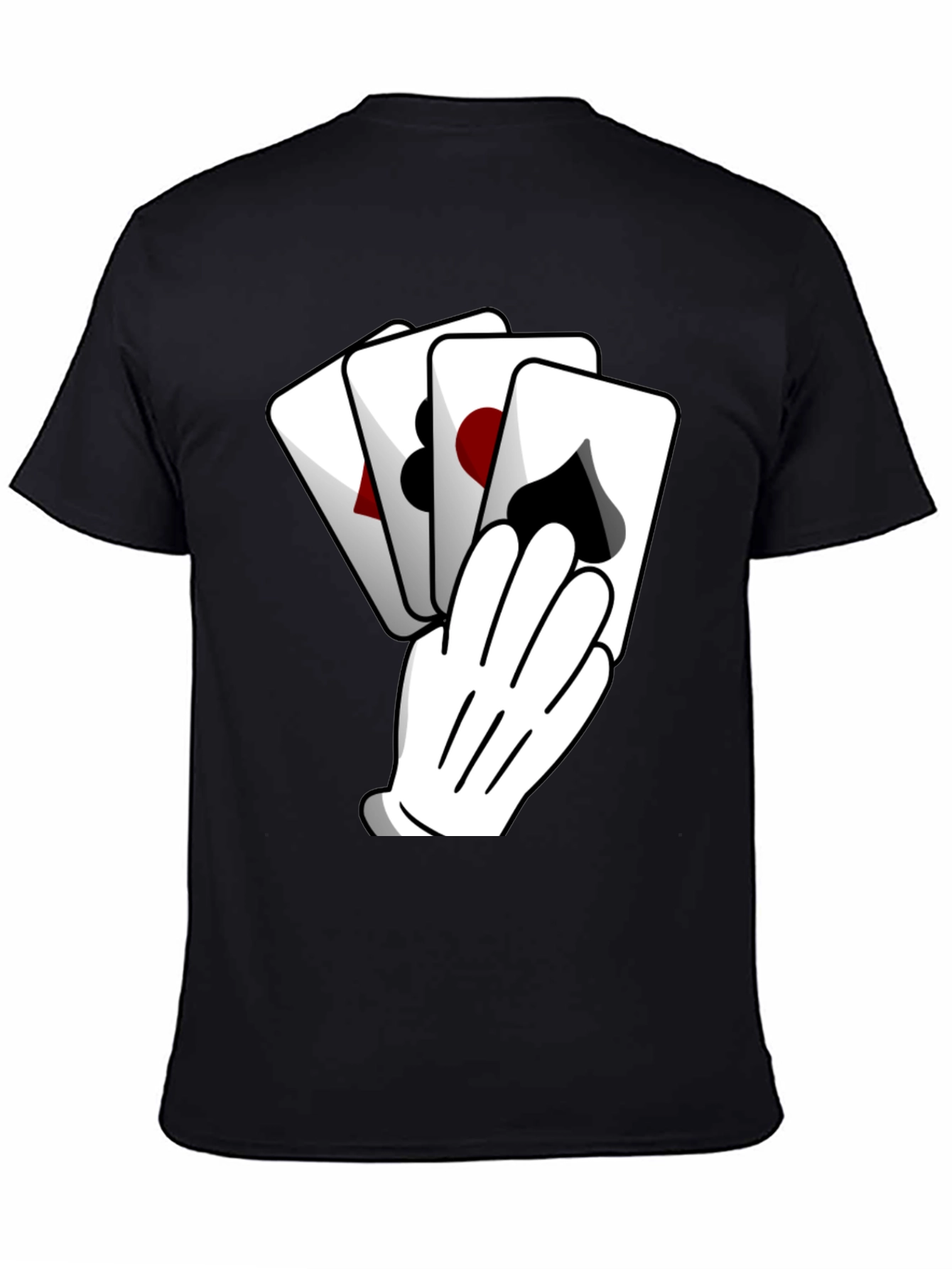 Playing Card Hand Black Graphic Tee