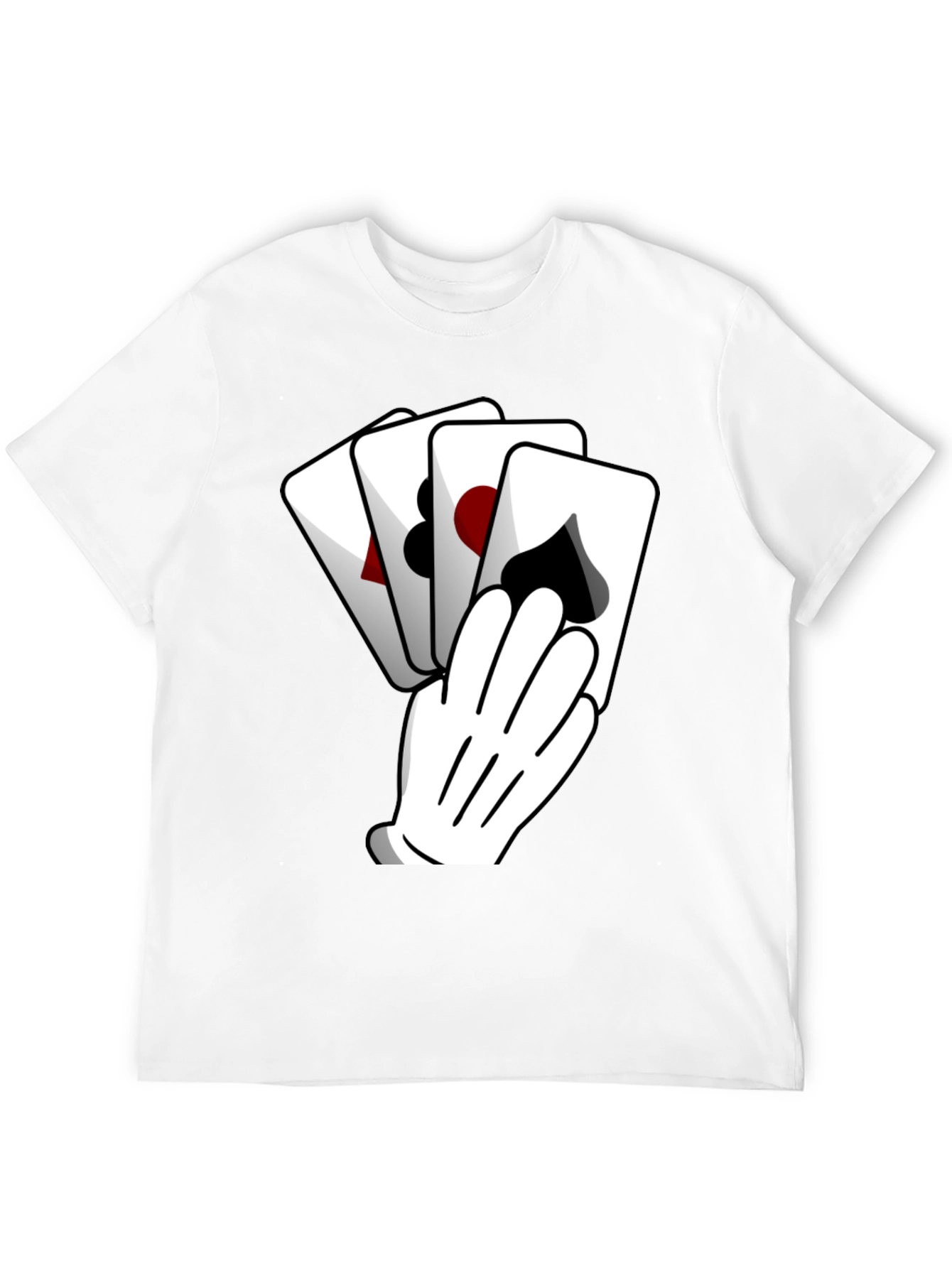 Playing Card Hand Black Graphic Tee