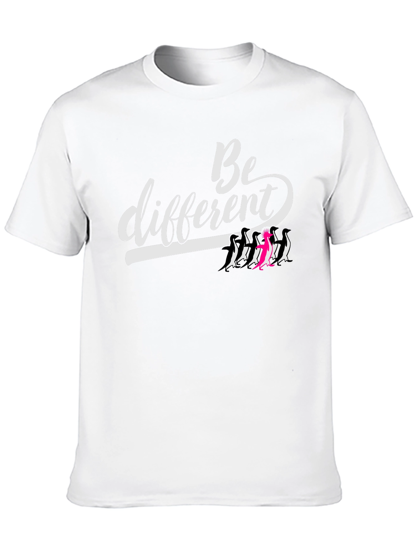 Be Different Graphic Tee - Unique Penguin Design