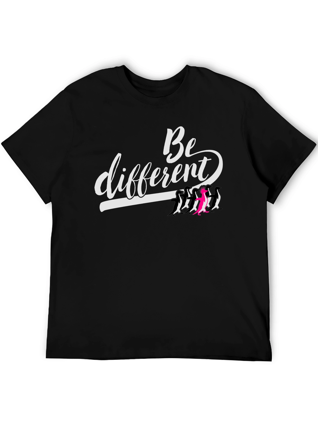 Be Different Graphic Tee - Unique Penguin Design