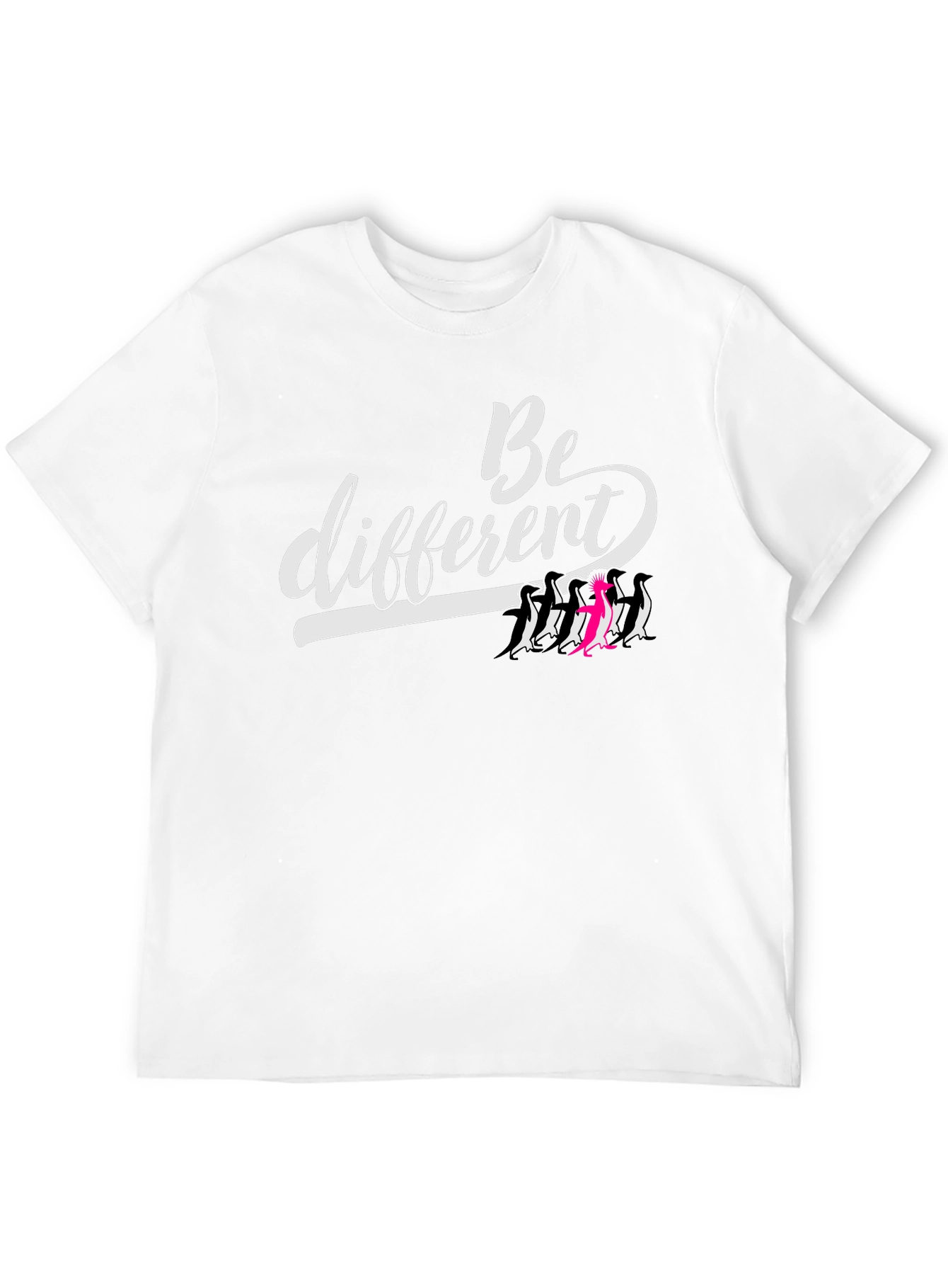 Be Different Graphic Tee - Unique Penguin Design