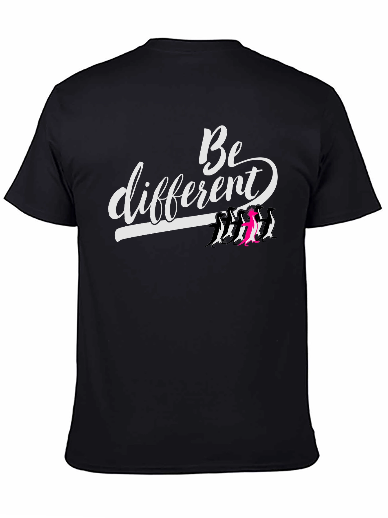 Be Different Graphic Tee - Unique Penguin Design
