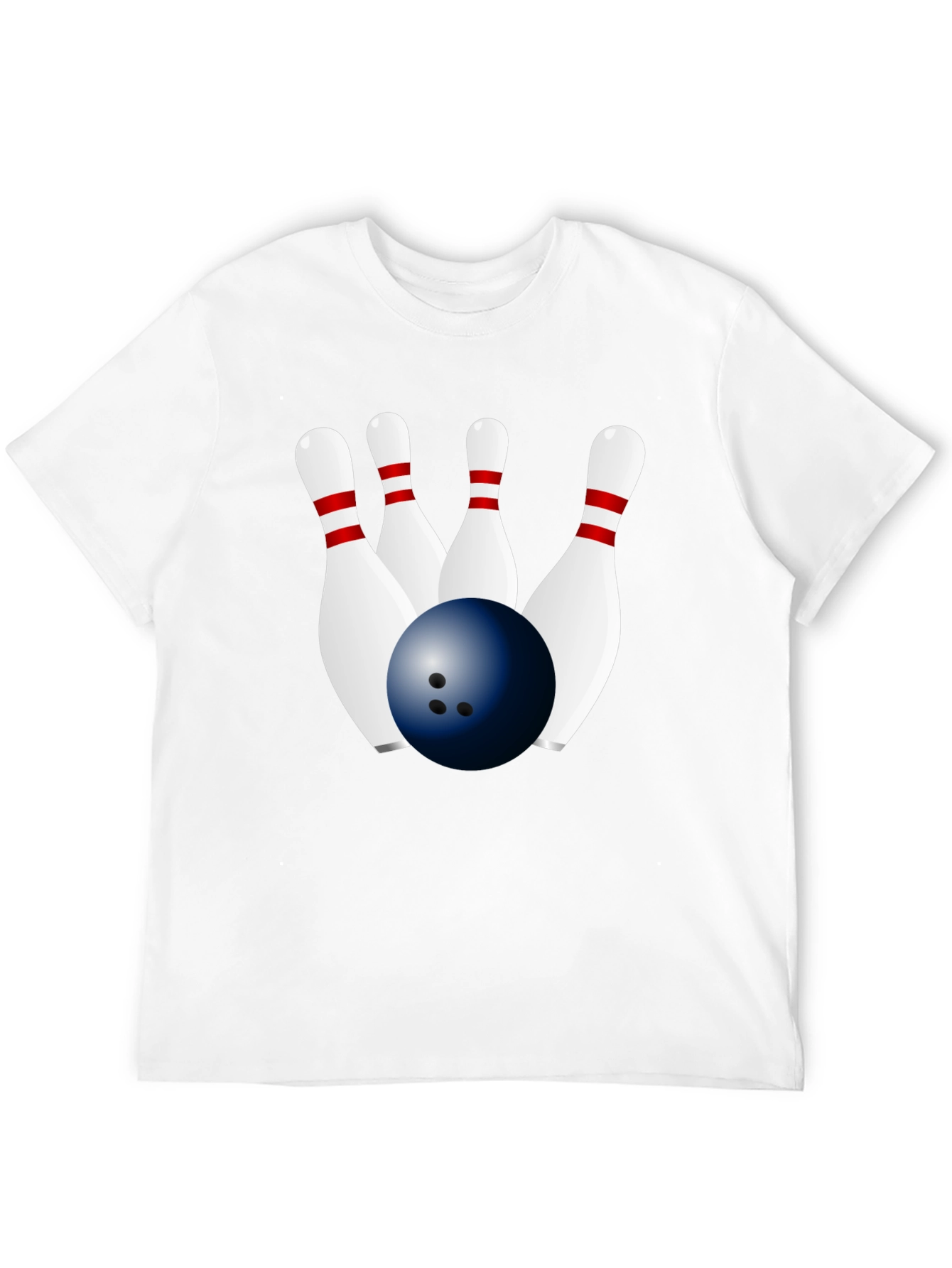 Bowling Ball & Pins Graphic Black T-Shirt