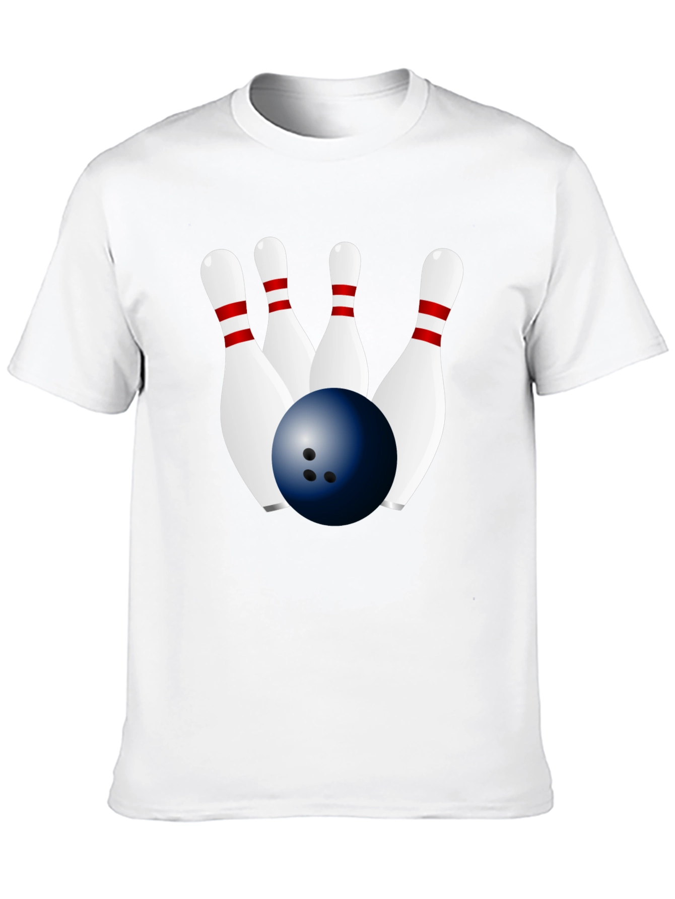 Bowling Ball & Pins Graphic Black T-Shirt