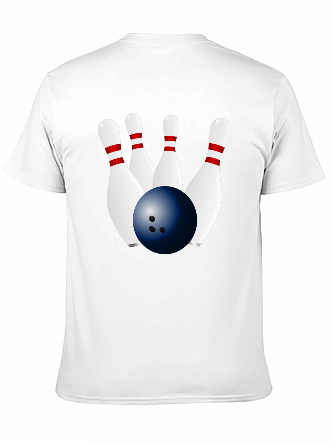 Bowling Ball & Pins Graphic Black T-Shirt