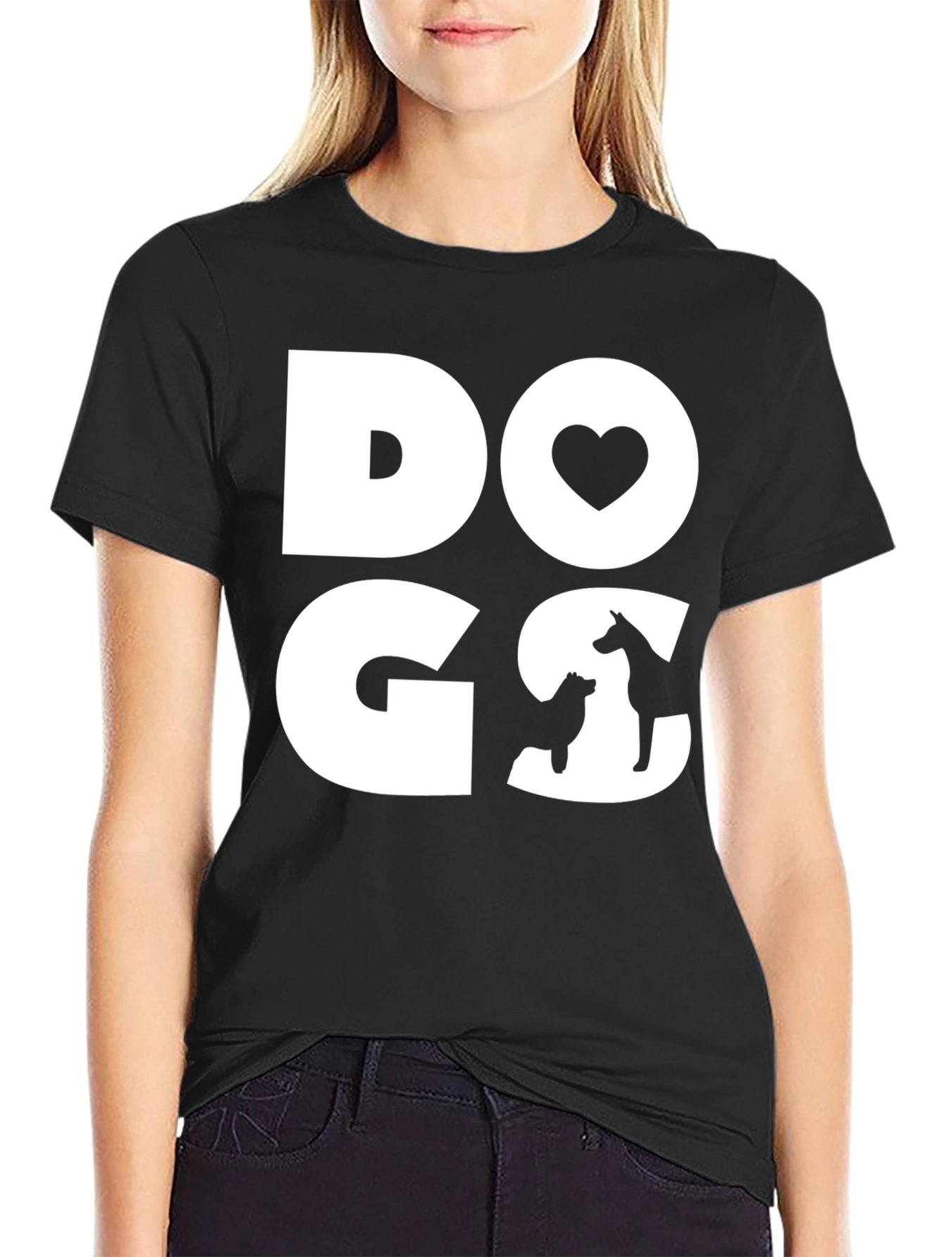 DOGS Love Graphic Tee - Black Cotton Casual T-Shirt