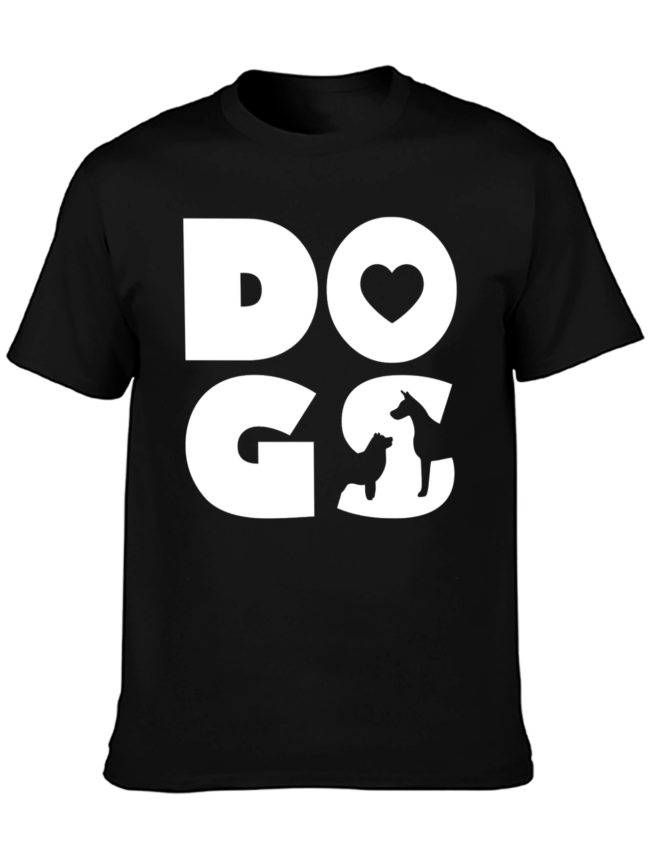 DOGS Love Graphic Tee - Black Cotton Casual T-Shirt