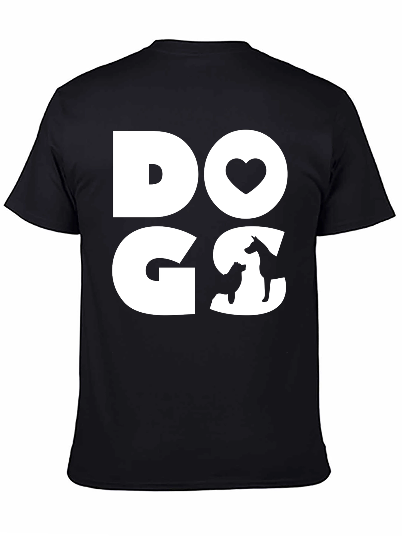 DOGS Love Graphic Tee - Black Cotton Casual T-Shirt