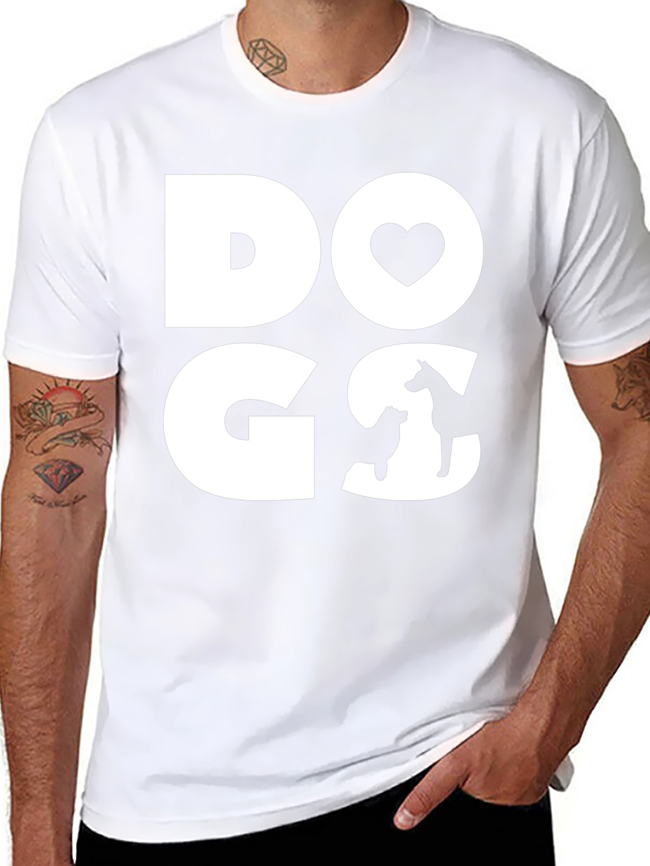 DOGS Love Graphic Tee - Black Cotton Casual T-Shirt