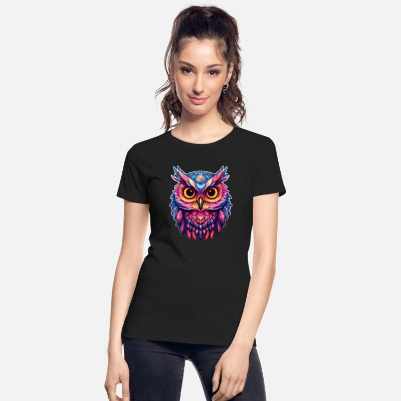Luminous Nocturne: Holographic Owl Splendor