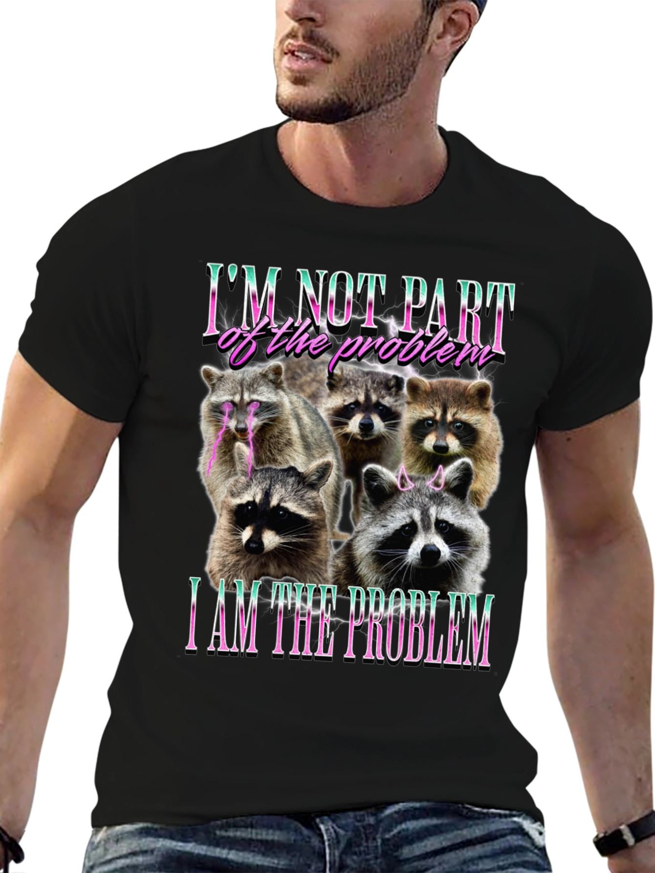 Raccoon I am the Problem Graphic T-Shirt