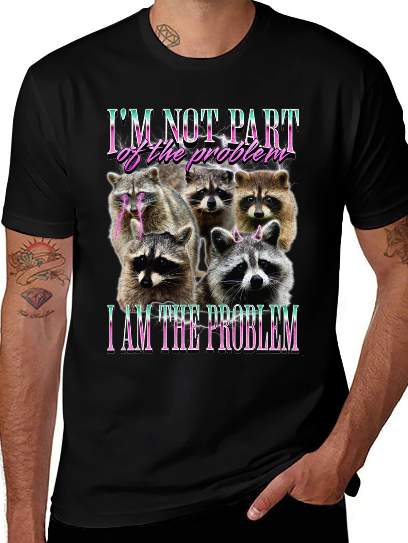 Raccoon I am the Problem Graphic T-Shirt