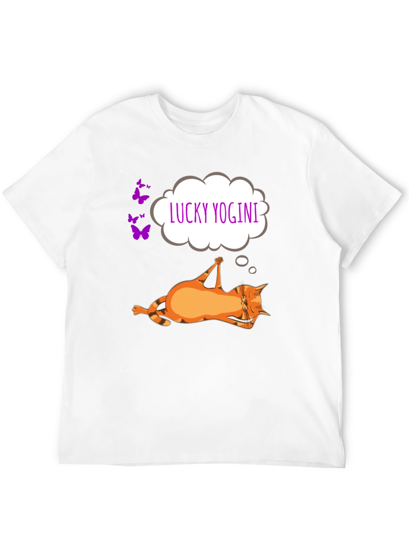 Lucky Yogini Cat T-Shirt - Funny Yoga Lover Tee
