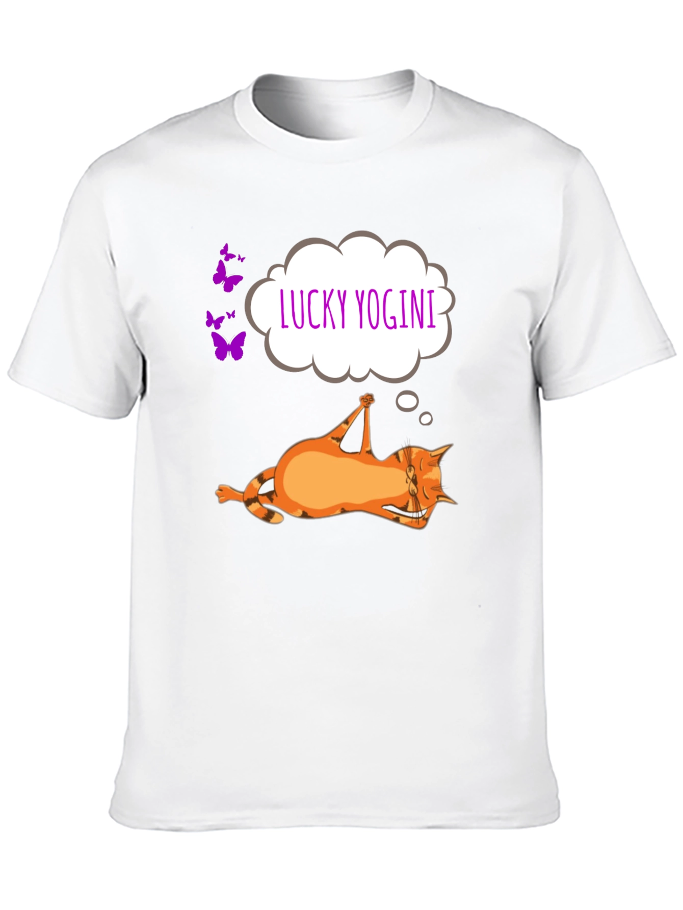 Lucky Yogini Cat T-Shirt - Funny Yoga Lover Tee