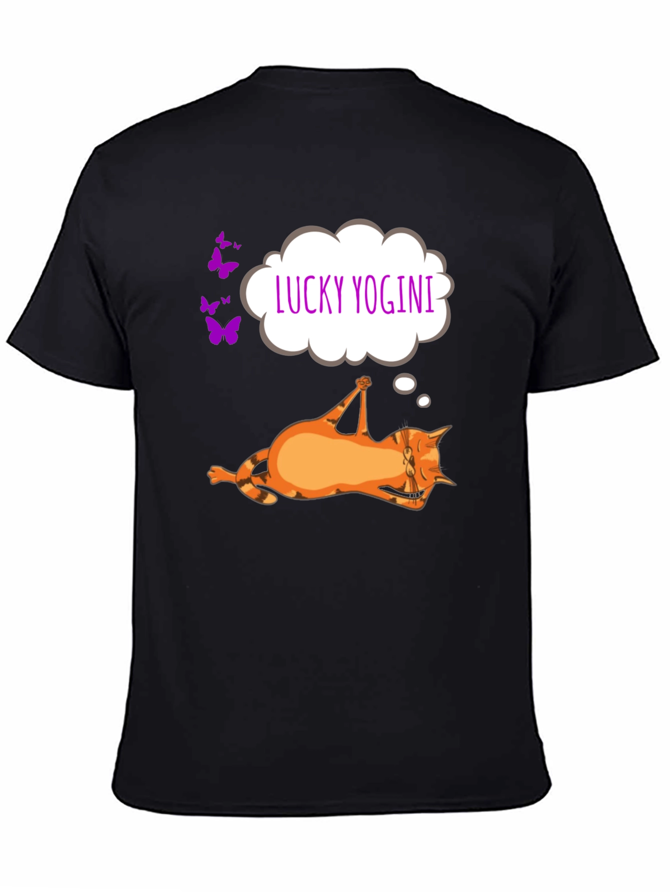Lucky Yogini Cat T-Shirt - Funny Yoga Lover Tee