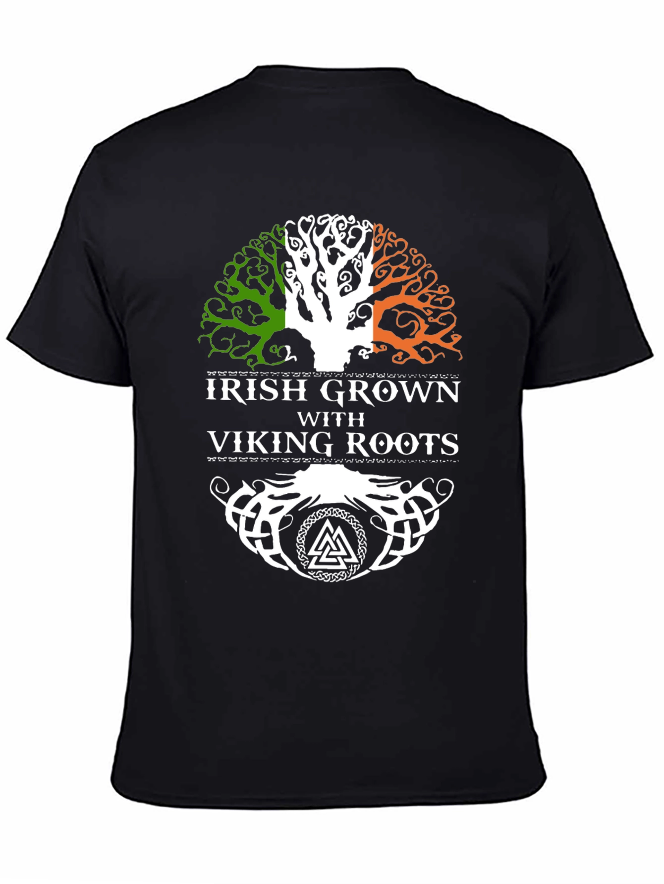 Irish Grown with Viking Roots Black T-Shirt