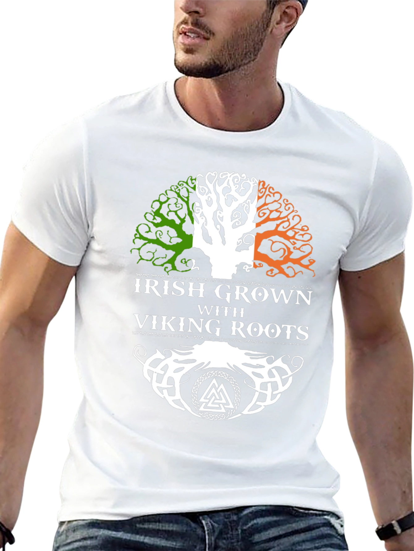 Irish Grown with Viking Roots Black T-Shirt