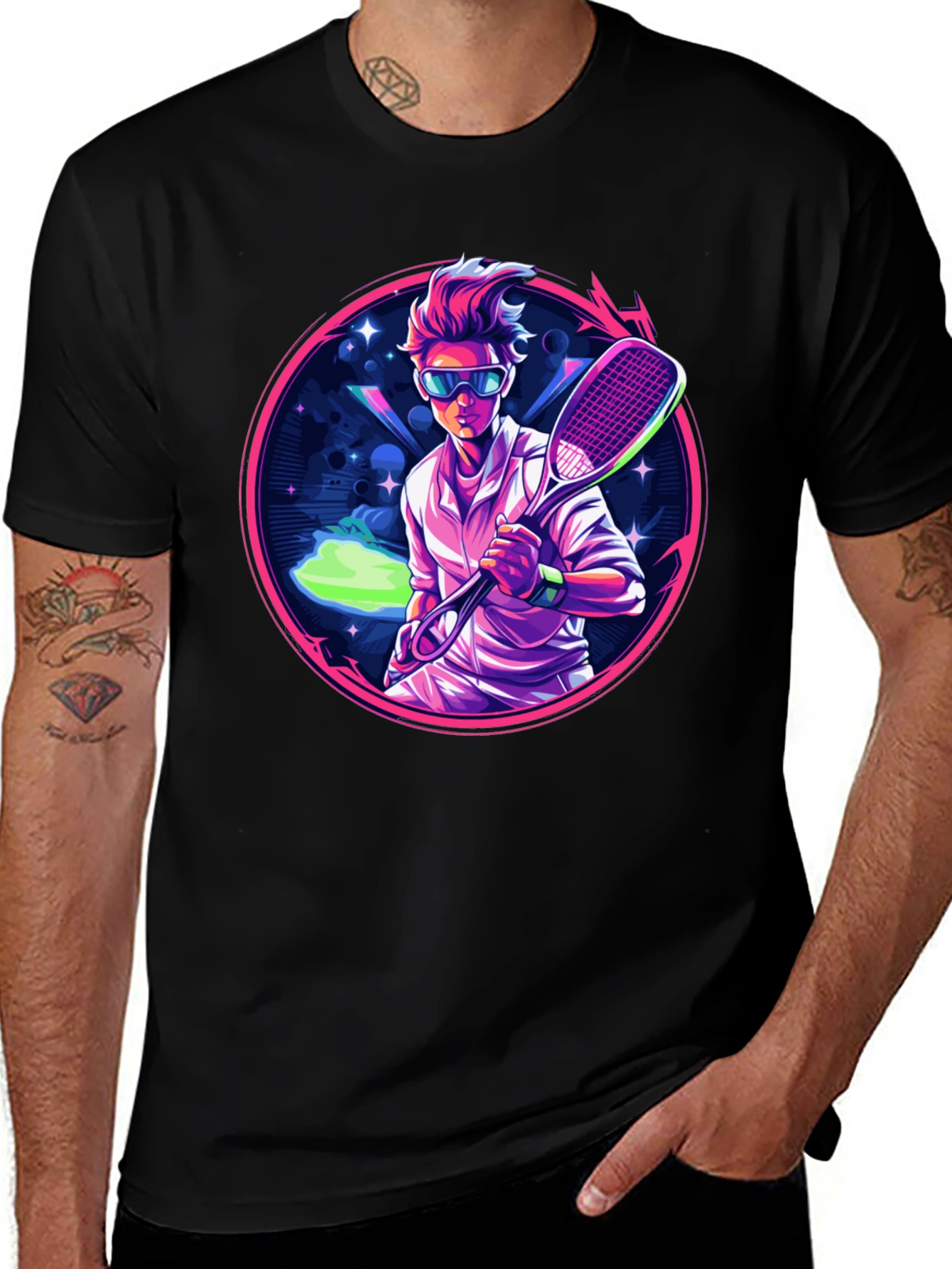 Retro Tennis Player Graphic Tee