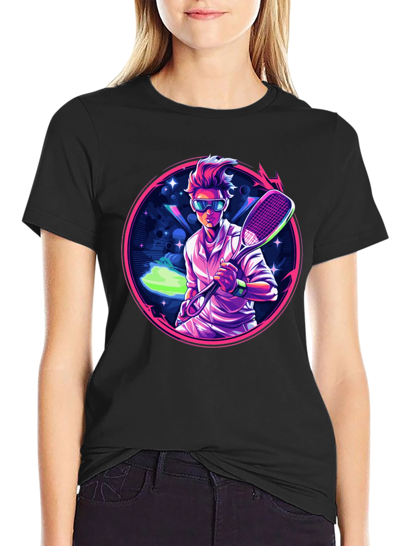 Retro Tennis Player Graphic Tee