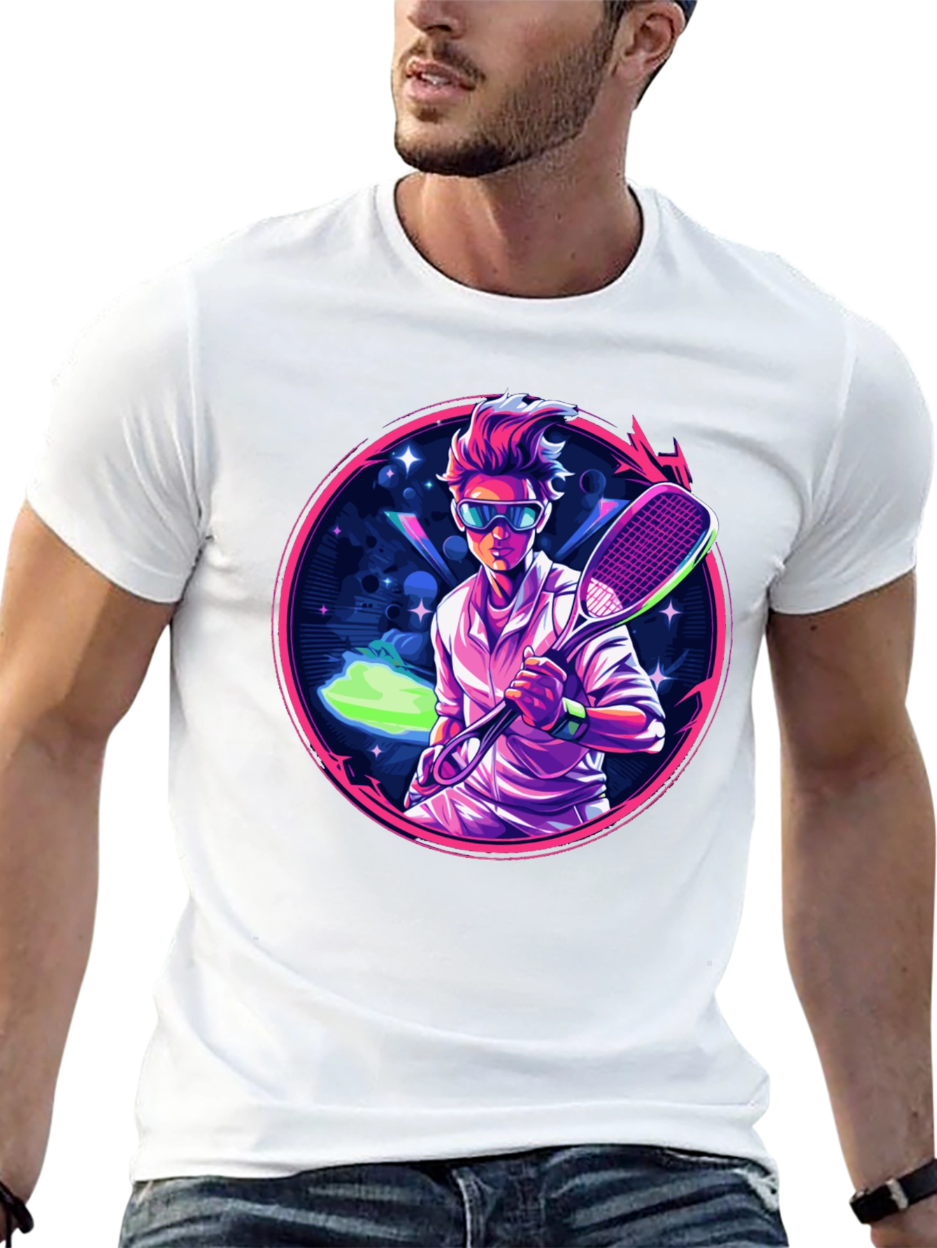 Retro Tennis Player Graphic Tee