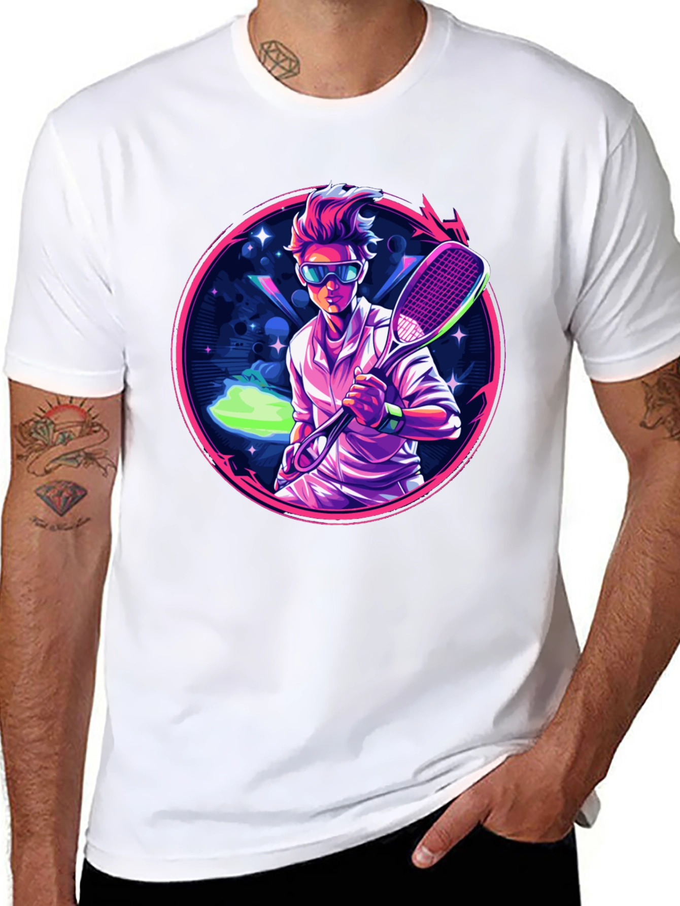 Retro Tennis Player Graphic Tee