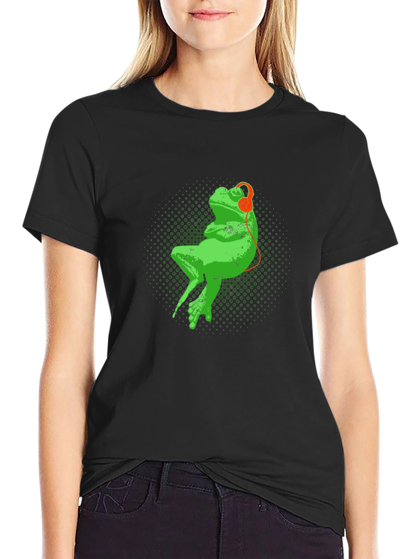 Frog in Headphones Graphic Tee