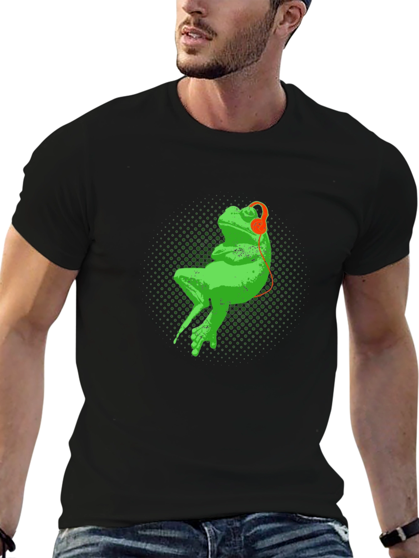 Frog in Headphones Graphic Tee