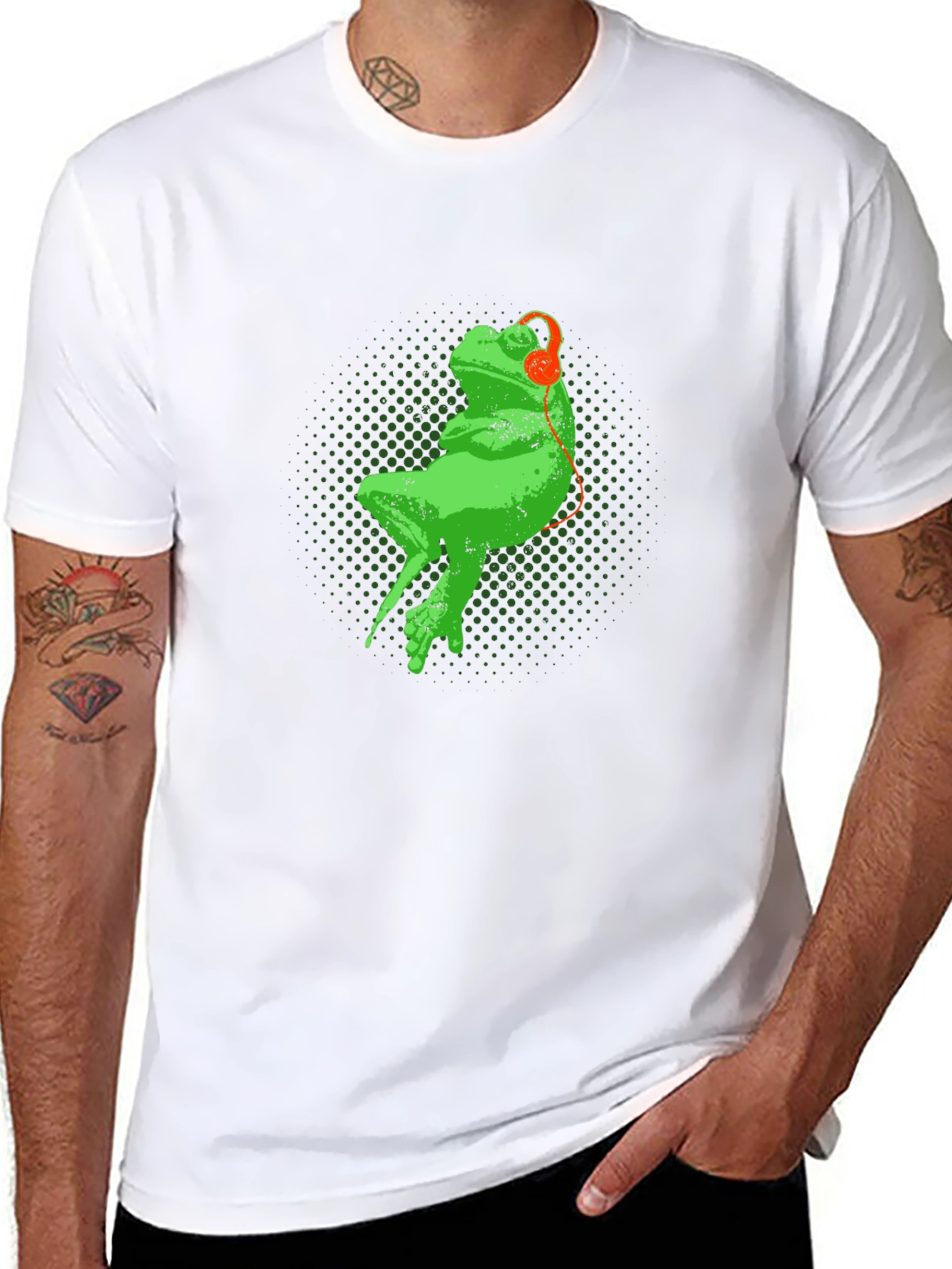 Frog in Headphones Graphic Tee