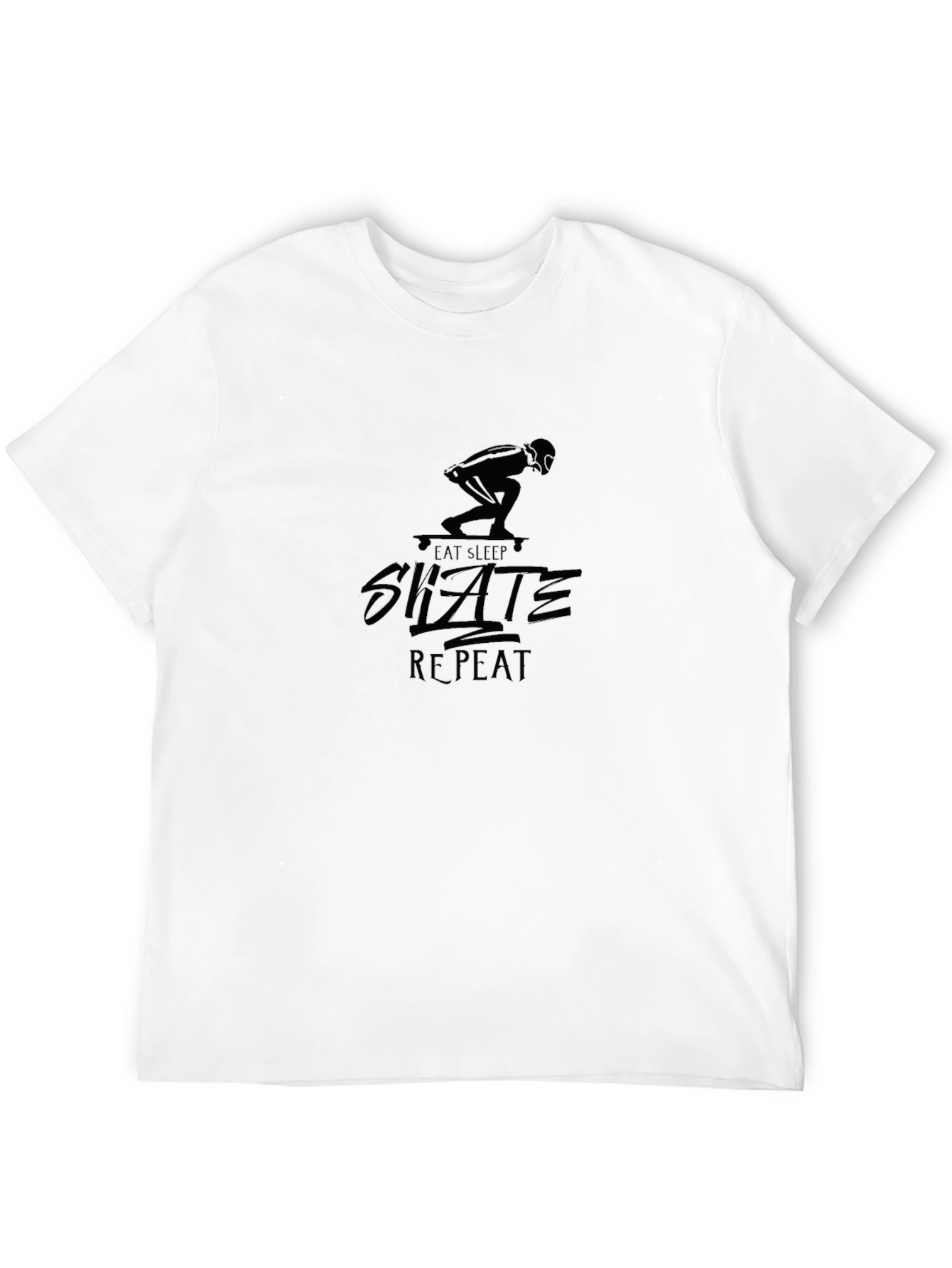 Eat Sleep Skate Repeat Black Graphic Tee
