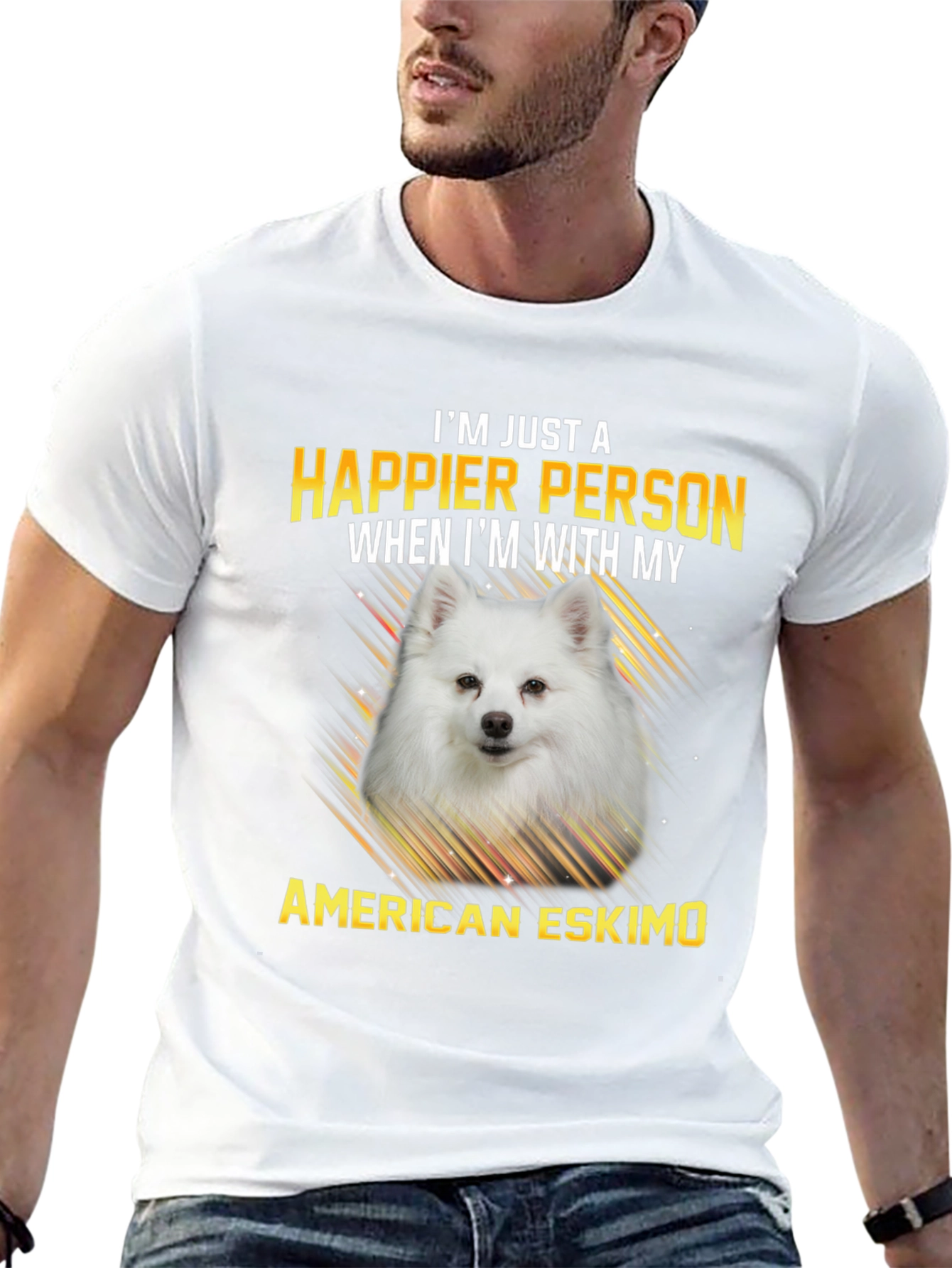 Happier Person American Eskimo T-Shirt