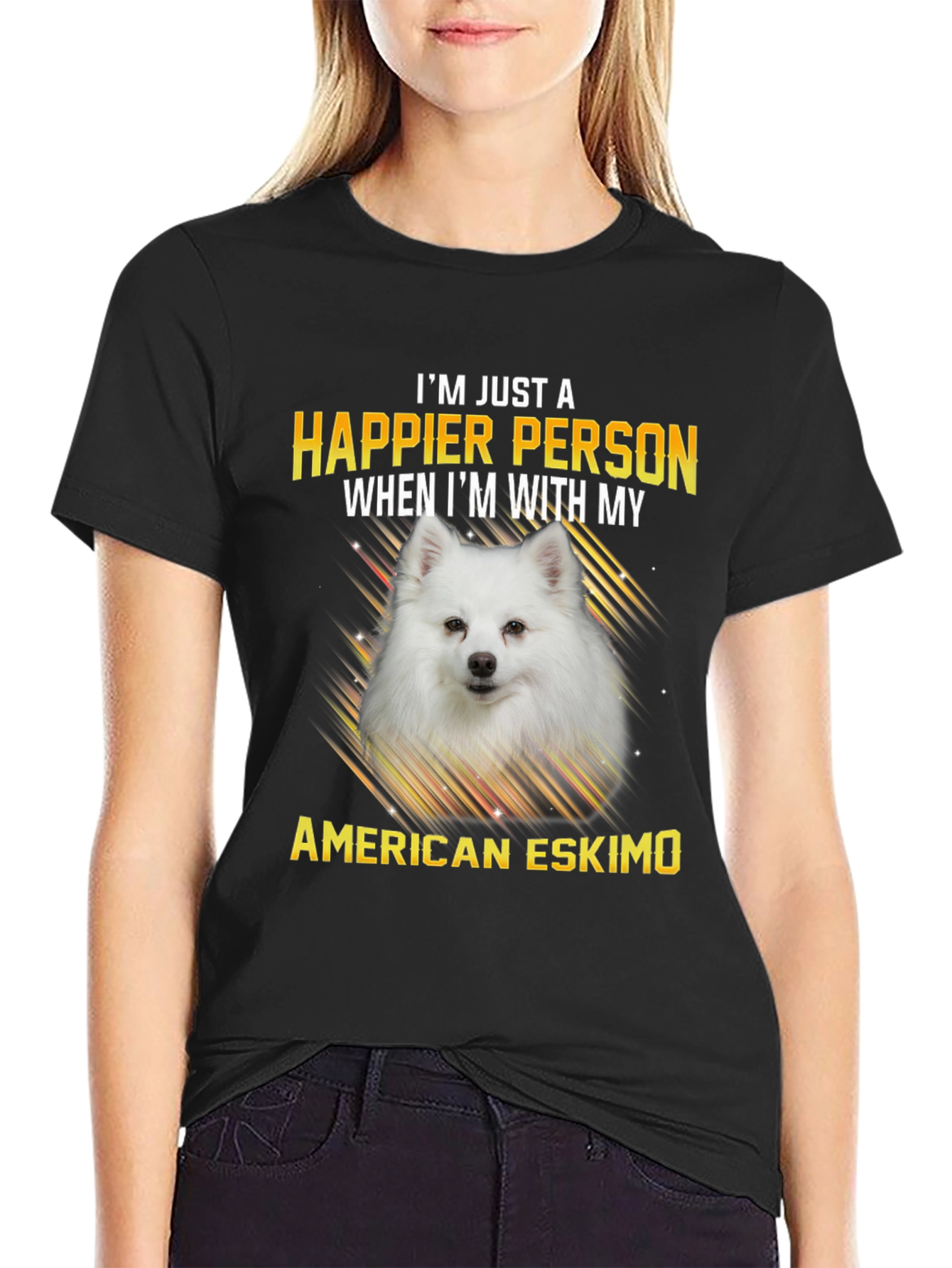 Happier Person American Eskimo T-Shirt