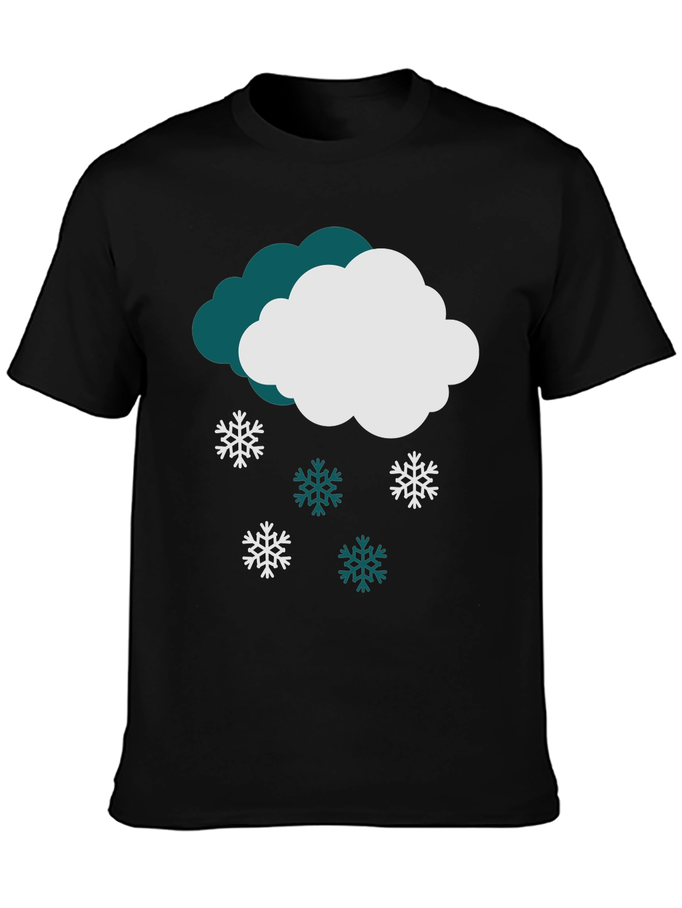 Snowy Cloud Graphic Tee - Winter Holiday Style