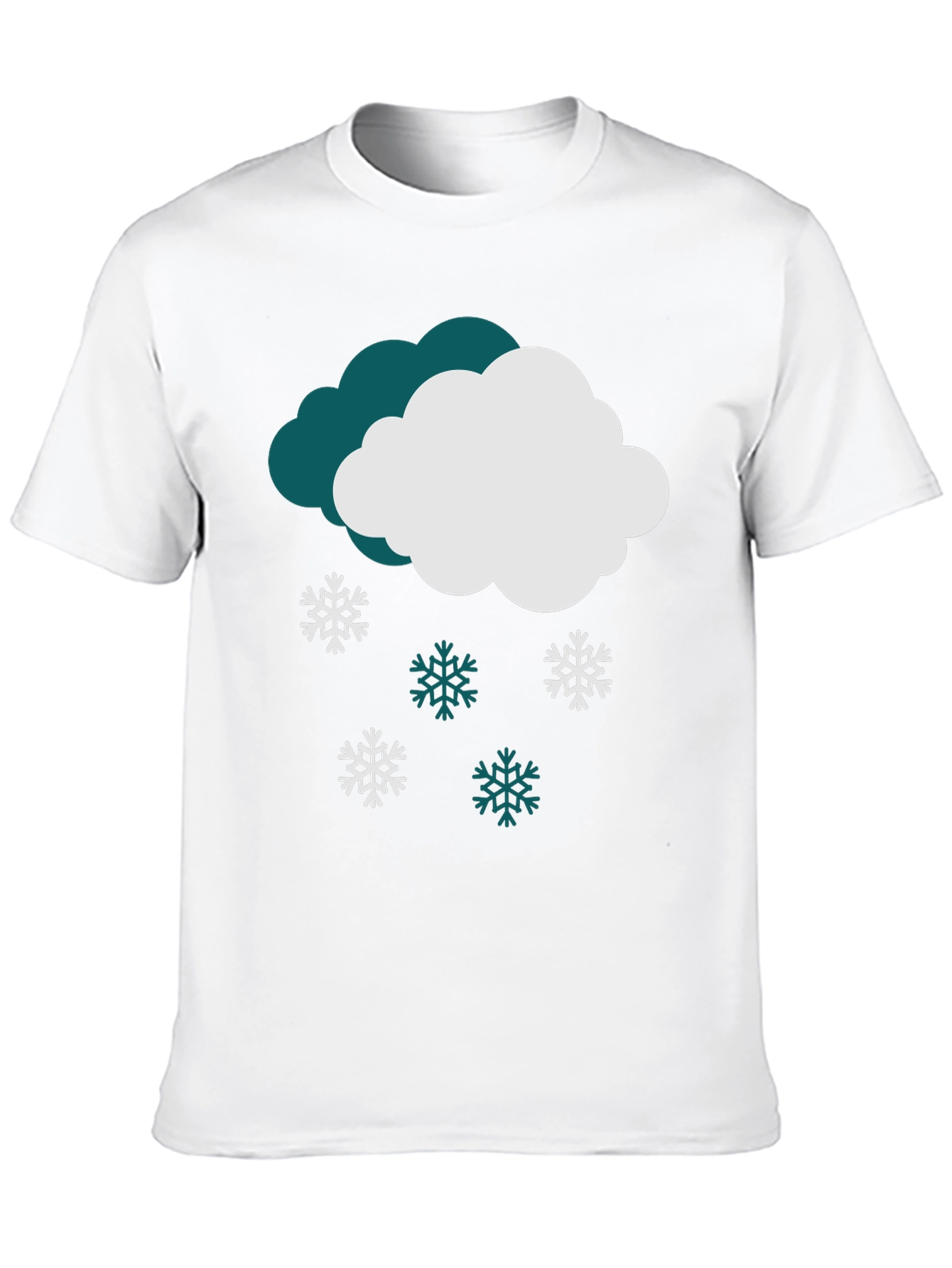 Snowy Cloud Graphic Tee - Winter Holiday Style