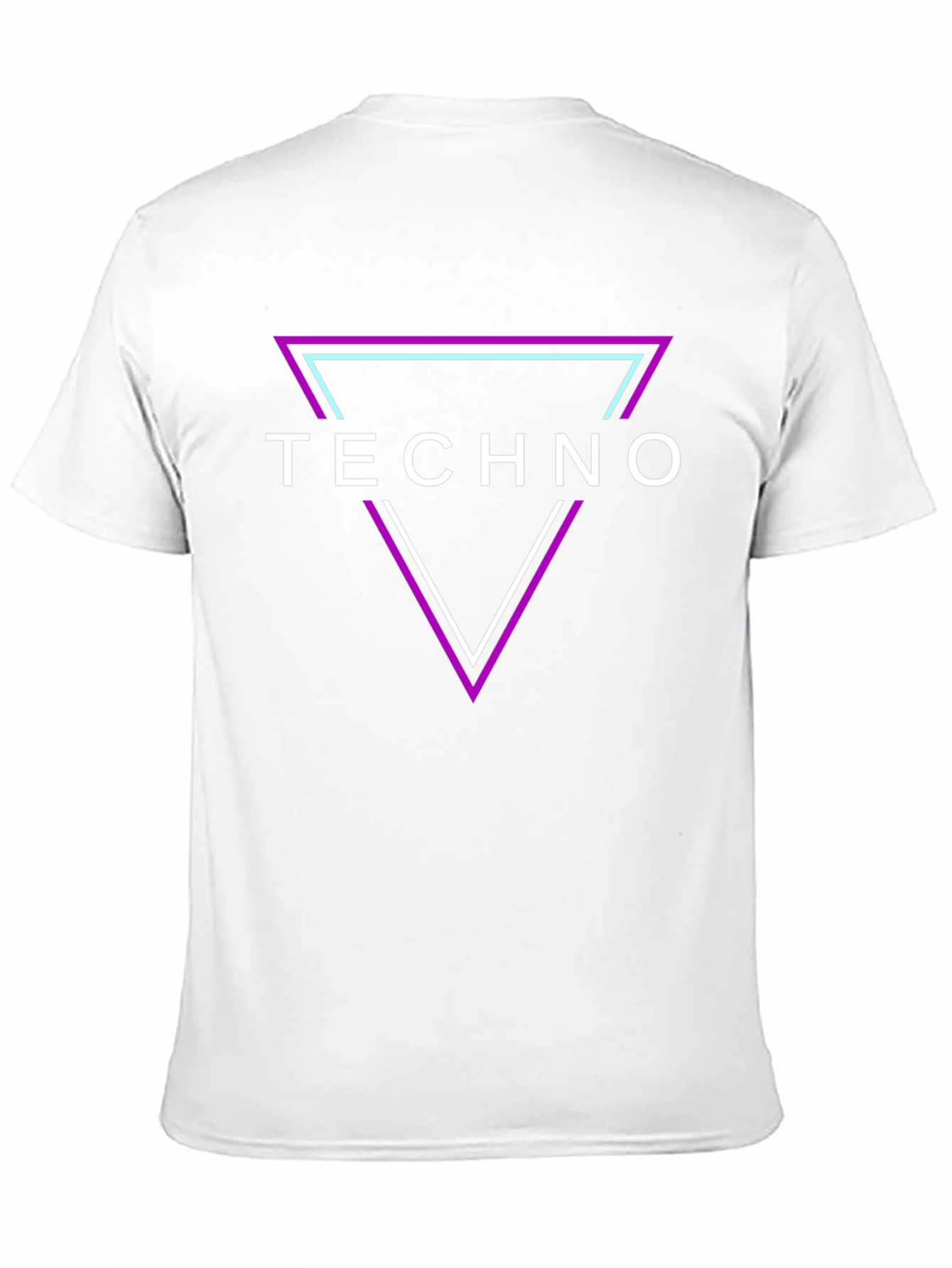 Techno Triangle Graphic Tee - Black Cotton T-Shirt
