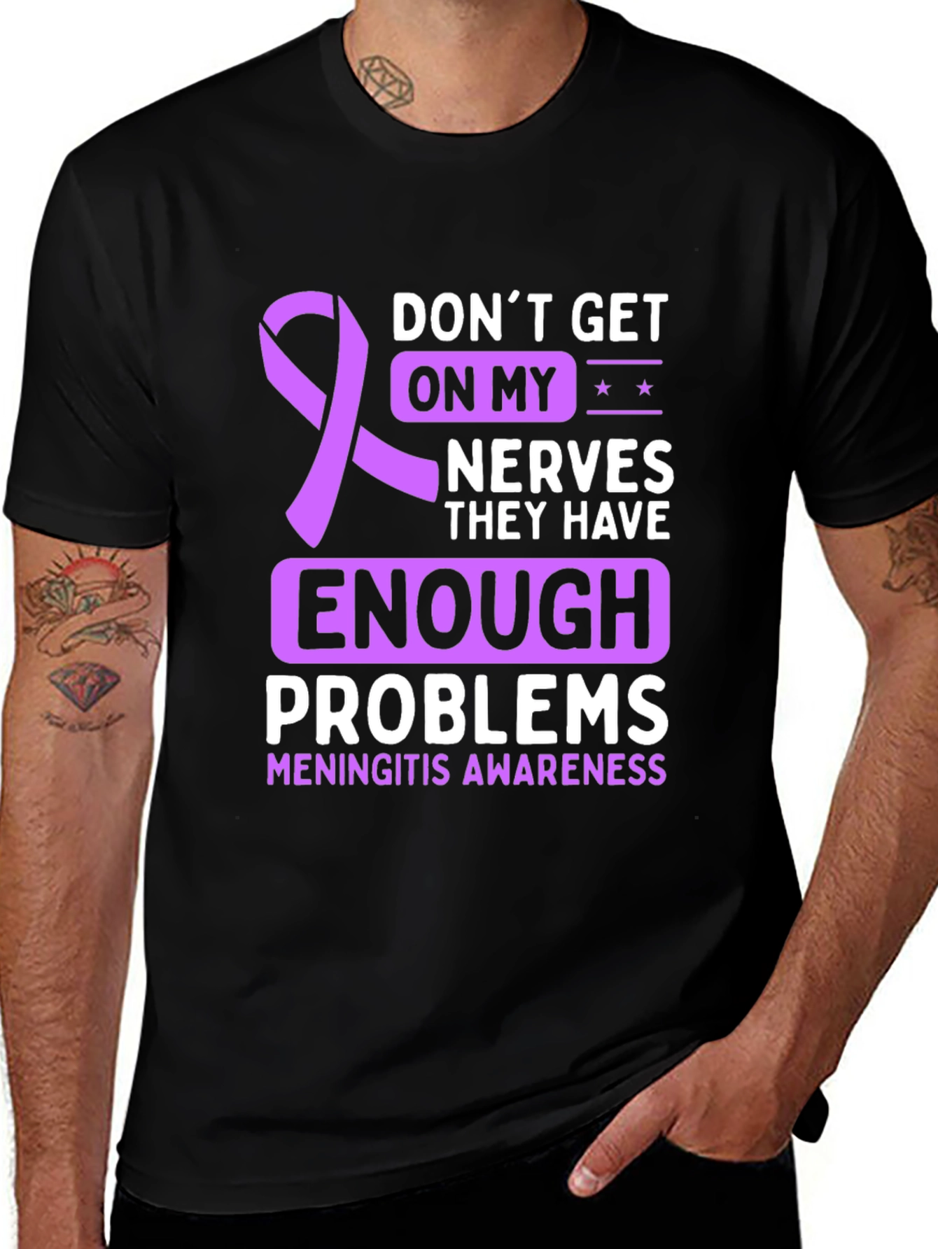Meningitis Awareness T-Shirt - Dont Get On My Nerves
