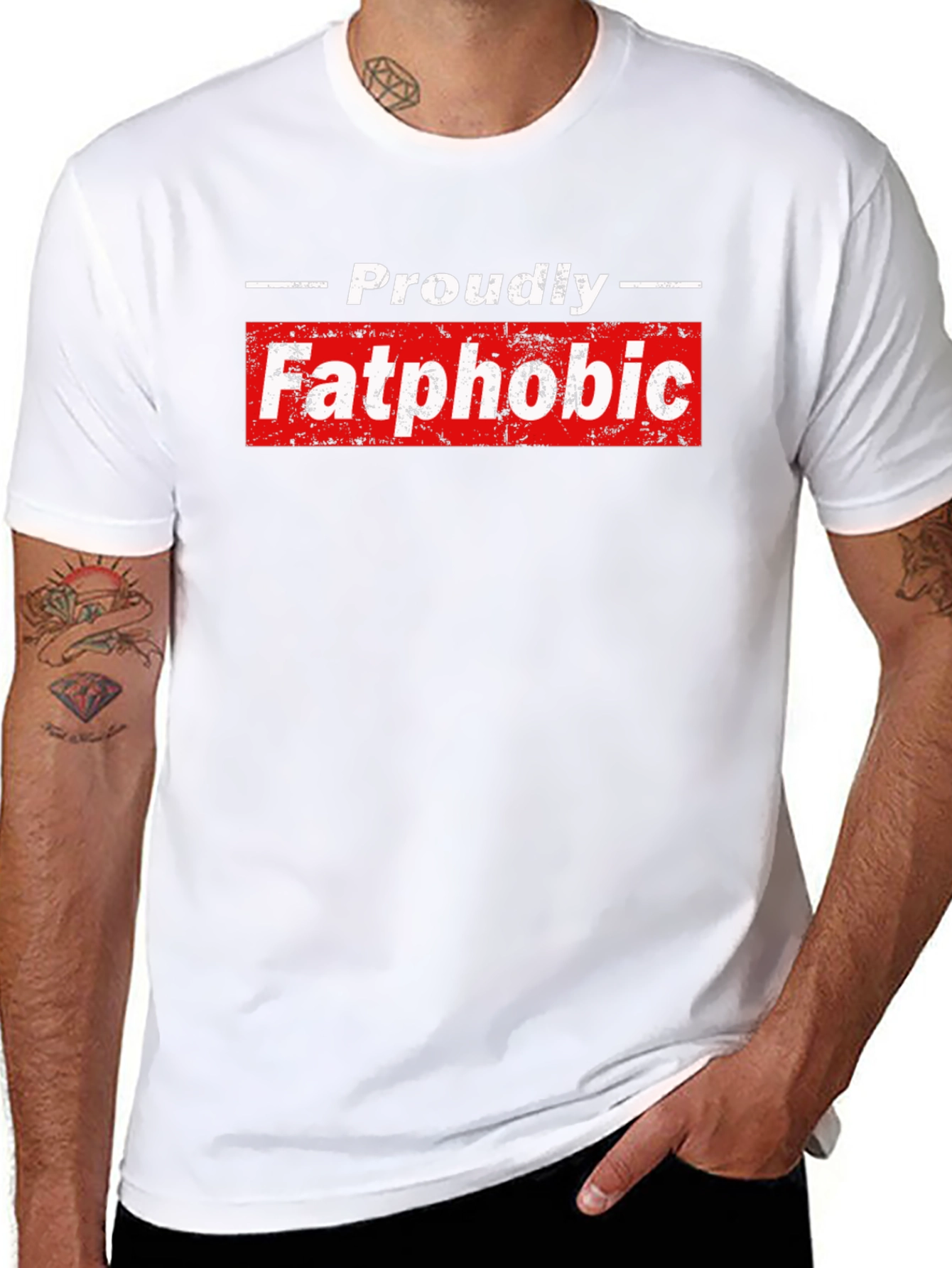 Proudly Fatphobic Graphic Tee - Bold Statement Shirt
