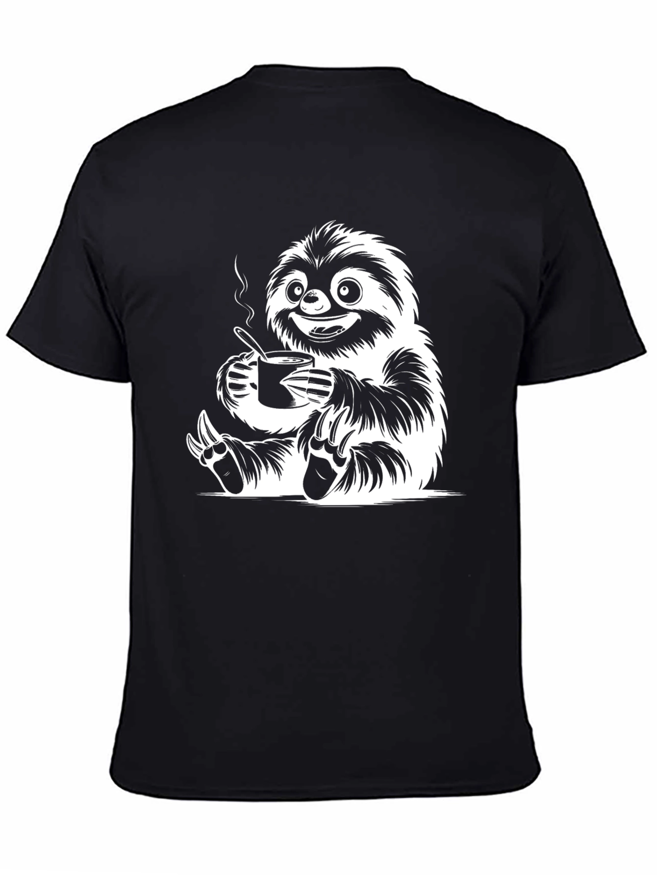 Sloth Coffee Black Graphic Tee