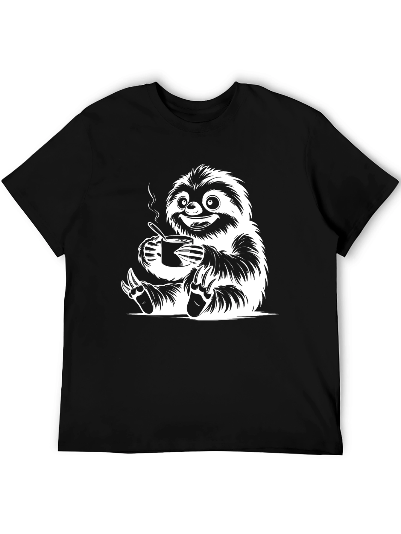 Sloth Coffee Black Graphic Tee