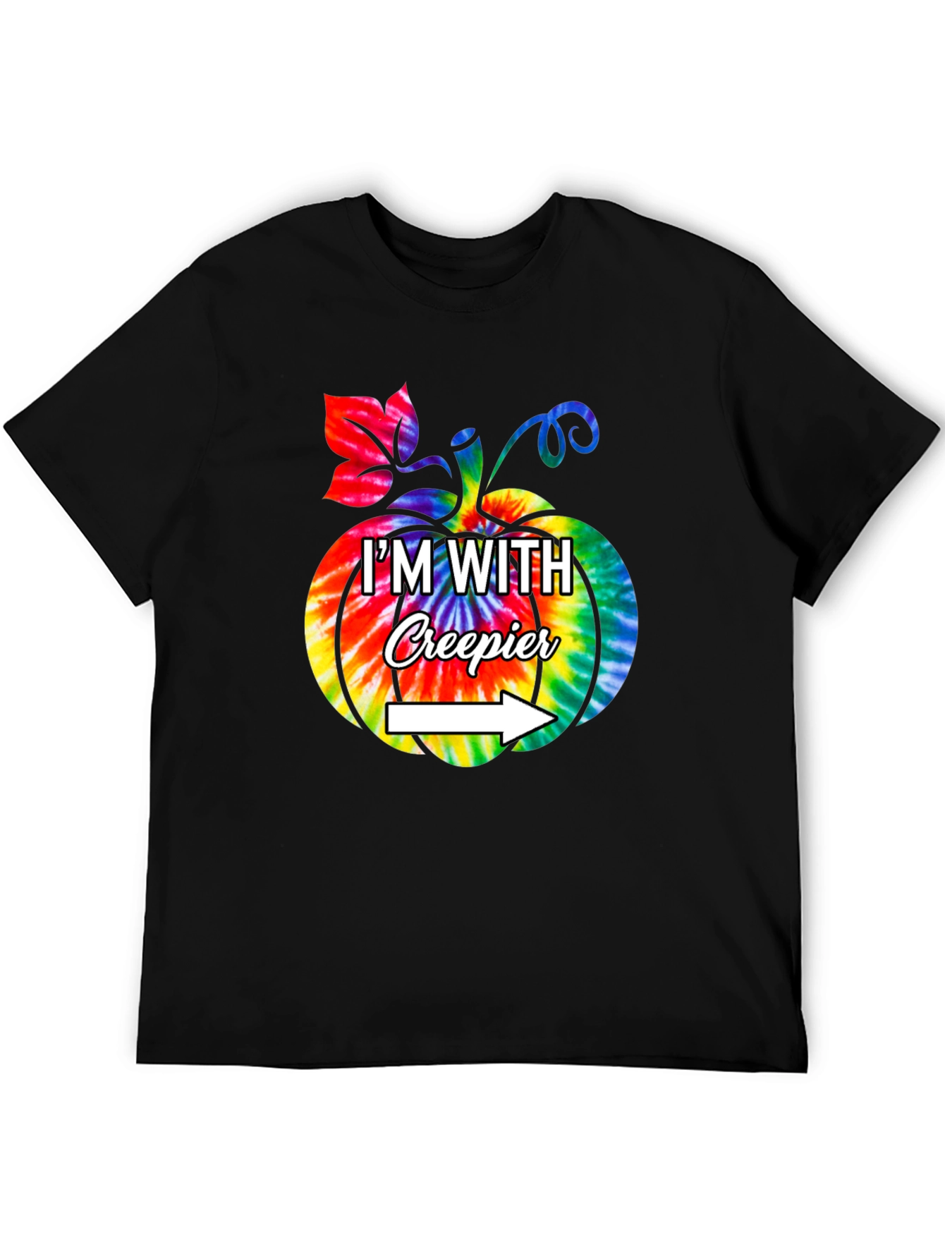 Creepier Halloween Tie-Dye Pumpkin Graphic T-Shirt