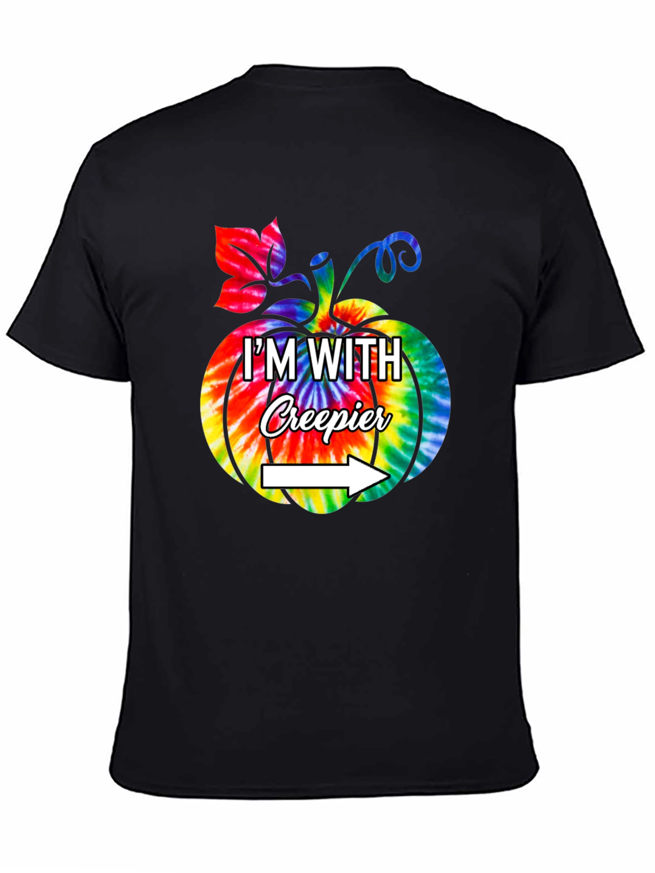 Creepier Halloween Tie-Dye Pumpkin Graphic T-Shirt