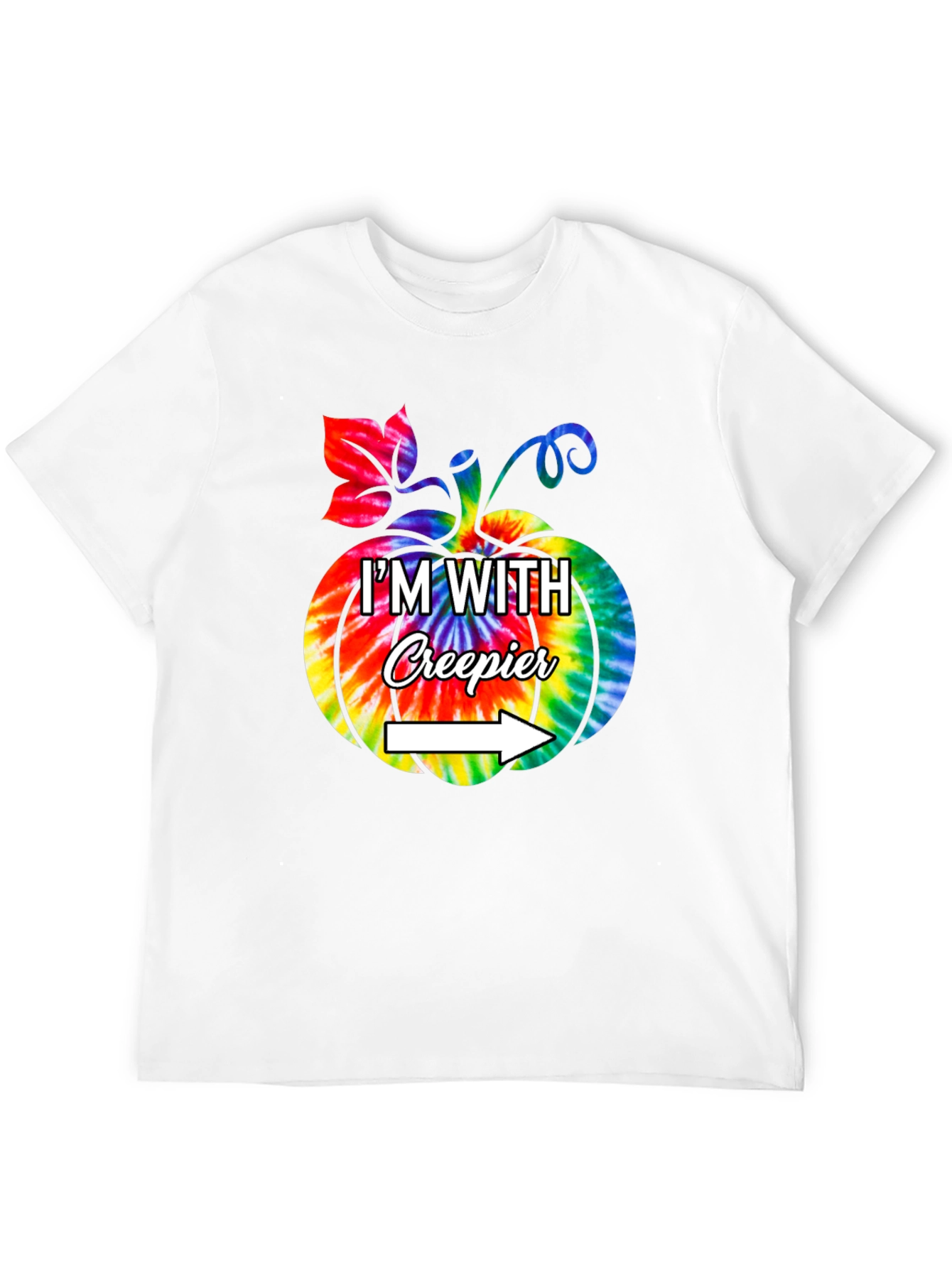 Creepier Halloween Tie-Dye Pumpkin Graphic T-Shirt