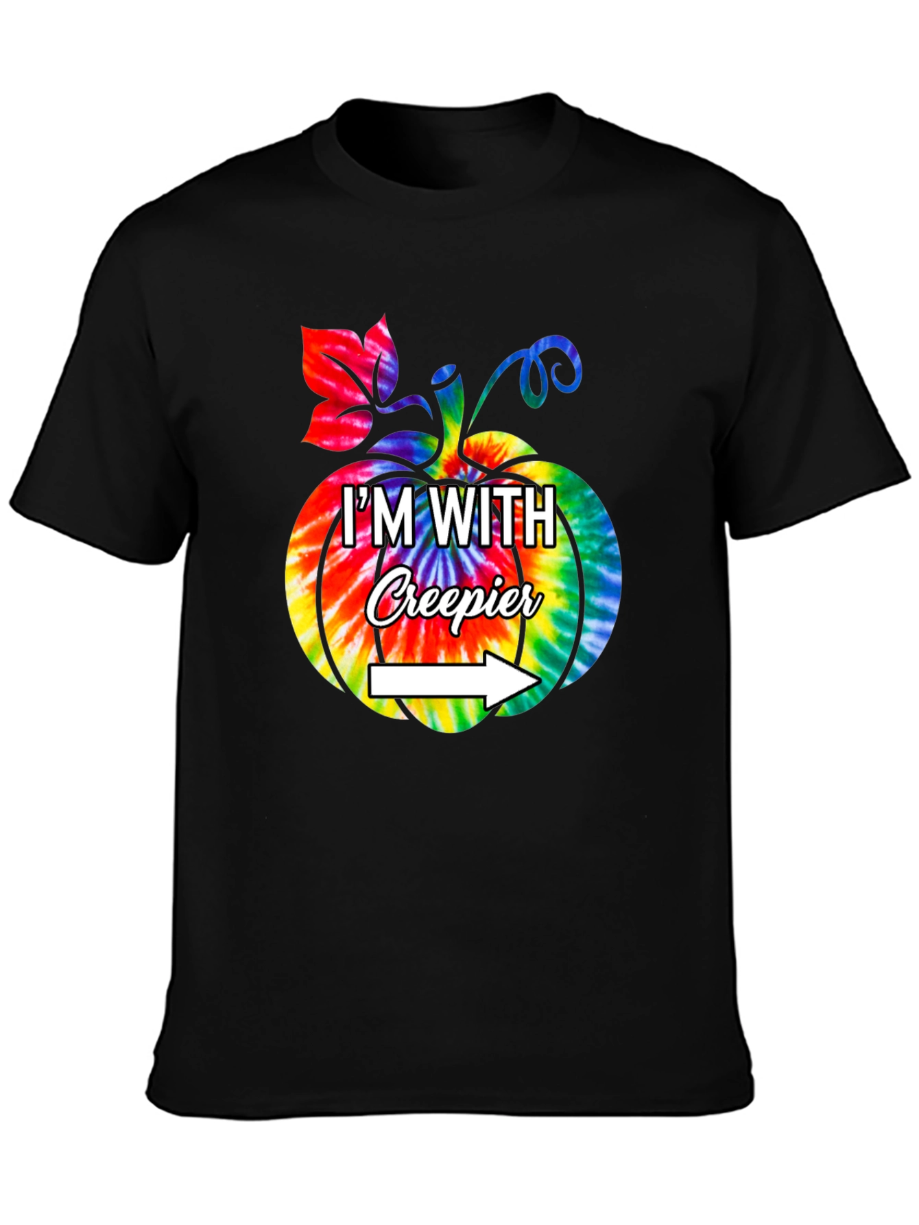 Creepier Halloween Tie-Dye Pumpkin Graphic T-Shirt