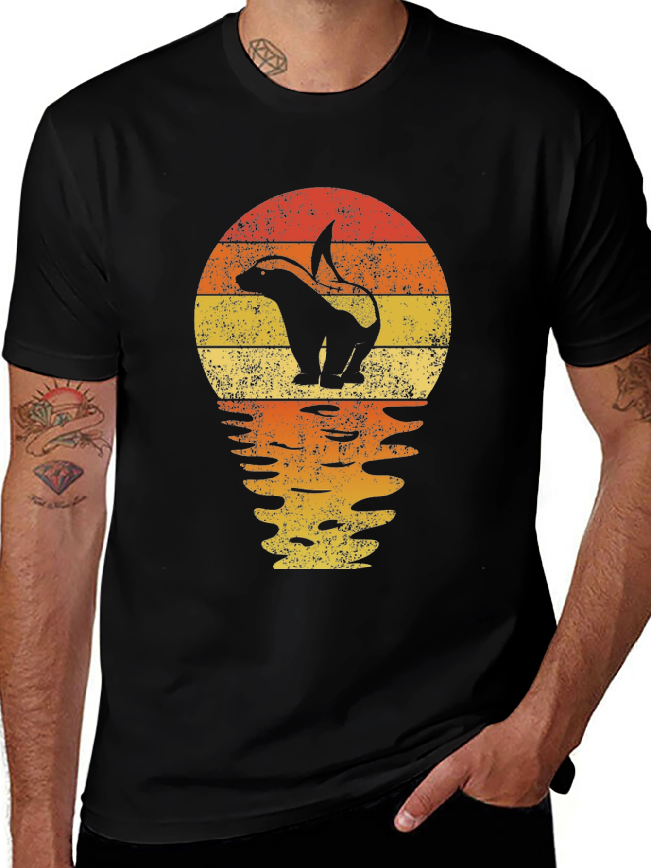 Retro Skunk Sunset T-Shirt