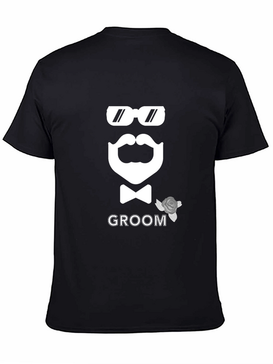 Groom T-Shirt with Beard Bowtie & Shades - Perfect Wedding Tee