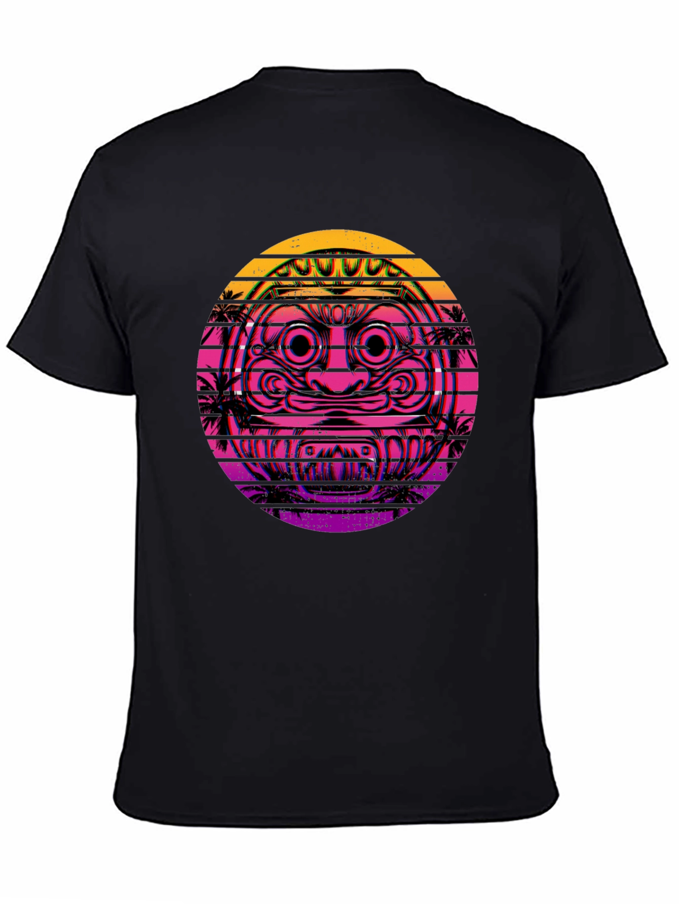 Retro Vaporwave Daruma Doll Graphic Tee